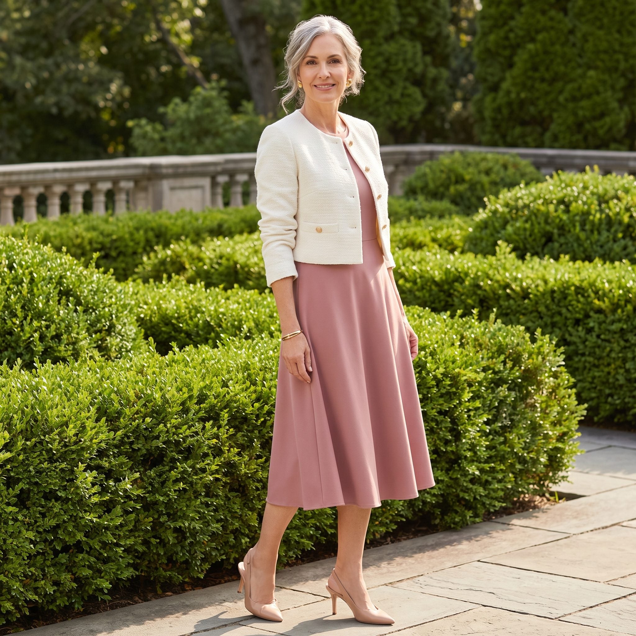 Cropped Jacket + Fit-and-Flare Midi Dress, Where the Waists Kiss