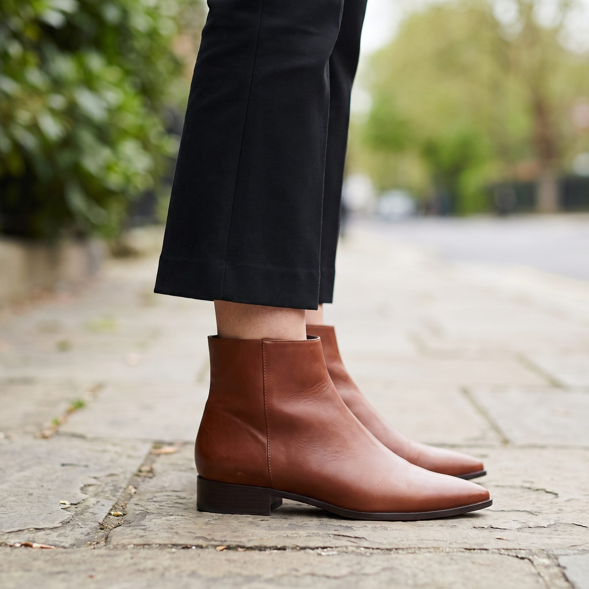 Cropped Kick-Flare Trousers + Pointed Ankle Boots