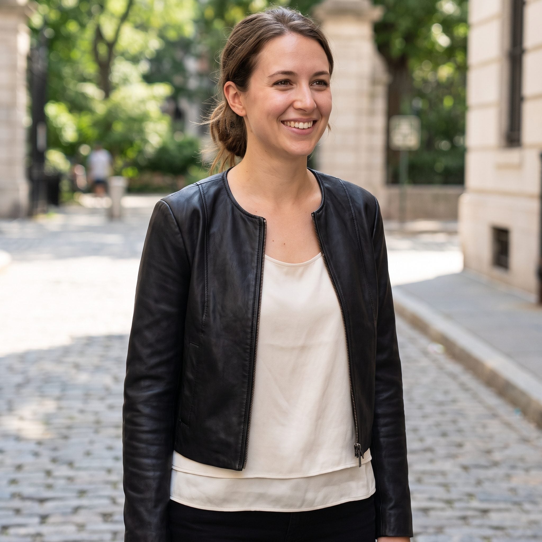 Cropped Leather Jacket + Slightly Longer Shell