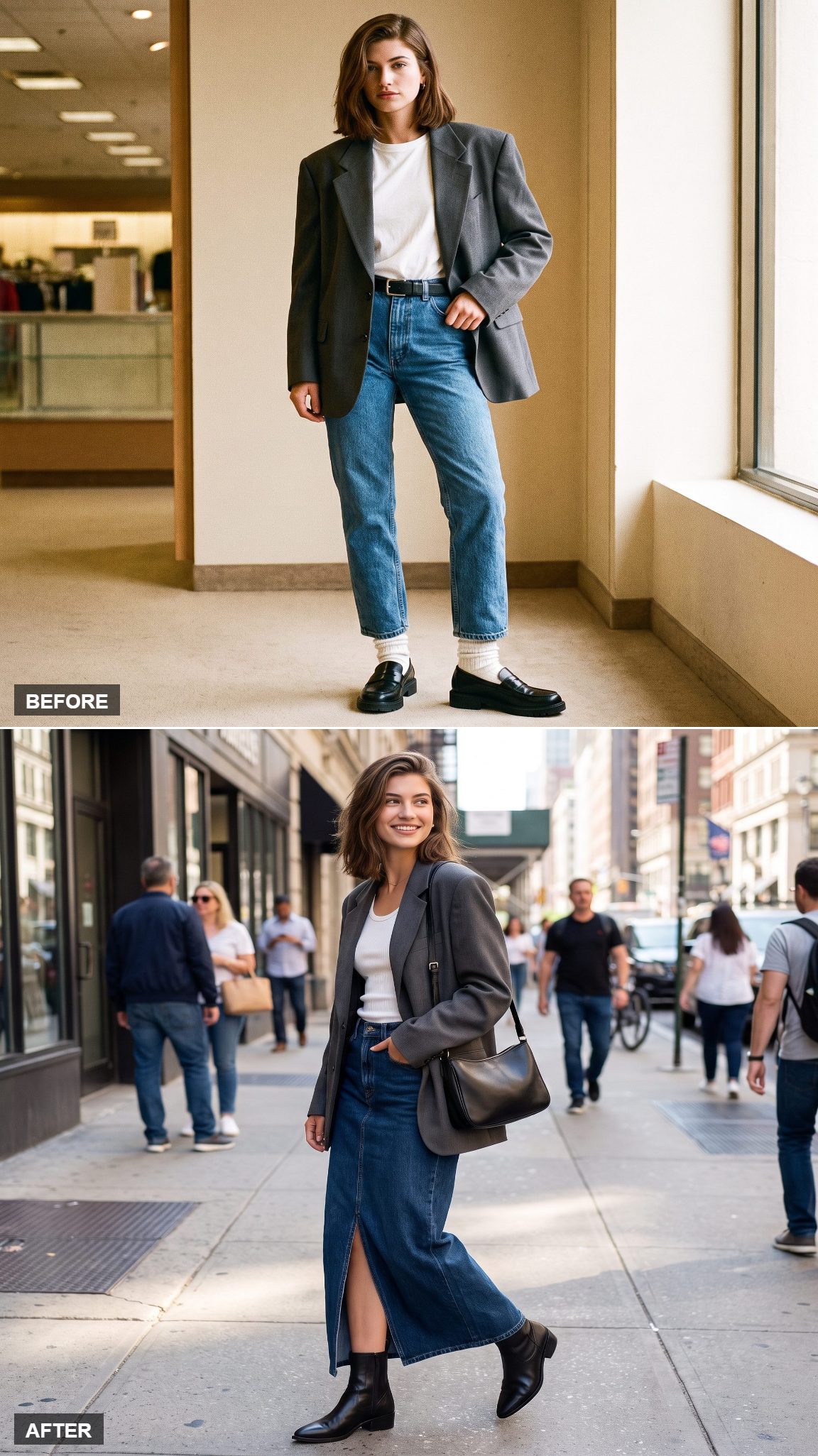A Denim Maxi Skirt Closes It Out Modern