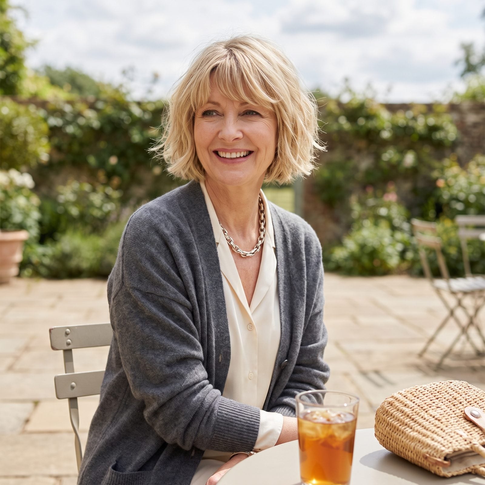 Easy-Care Bob With Long Bottleneck Bangs