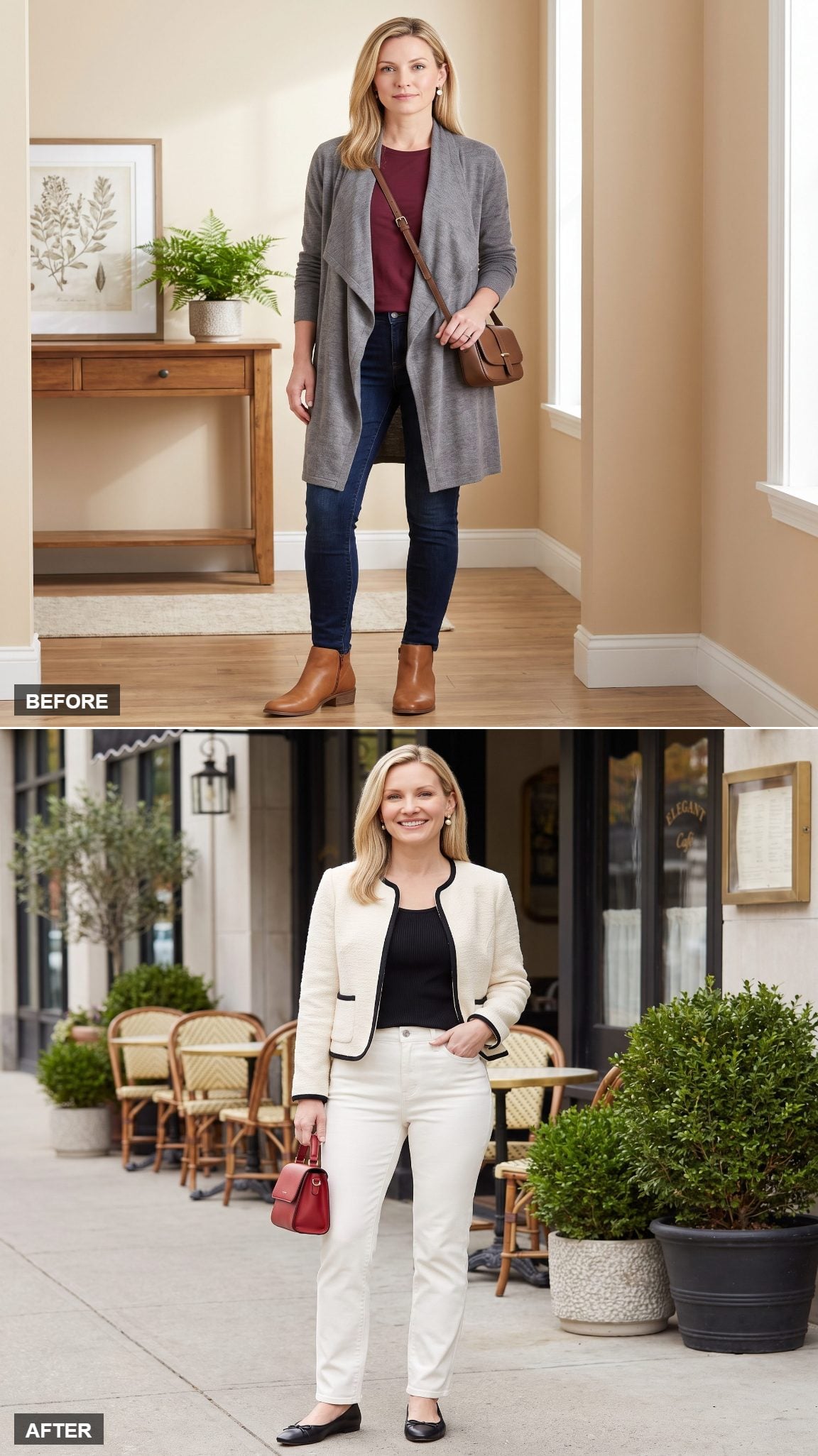 Ecru Jeans and a Cropped Bouclé Jacket Playing Grown-Up