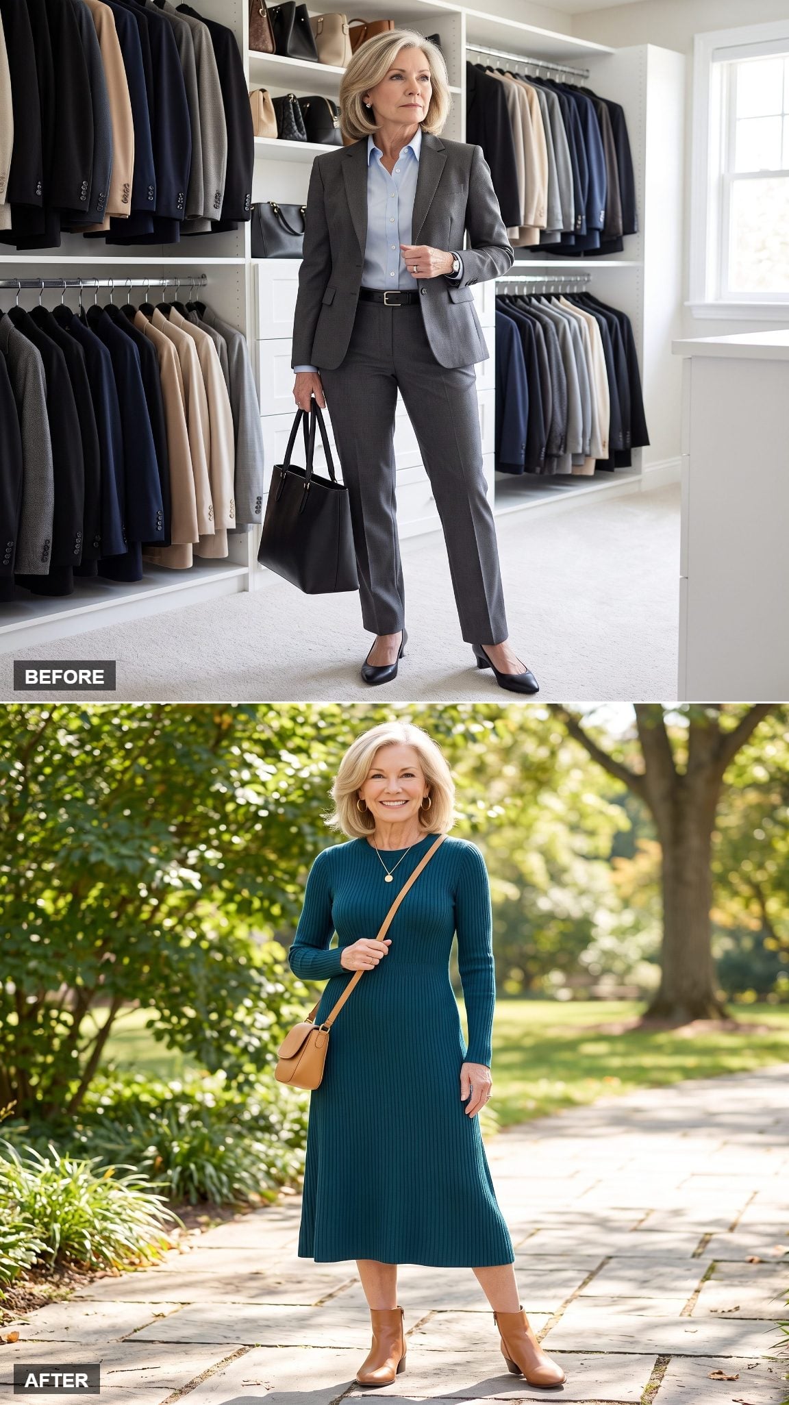 Elegant Knit Dress in Deep Teal