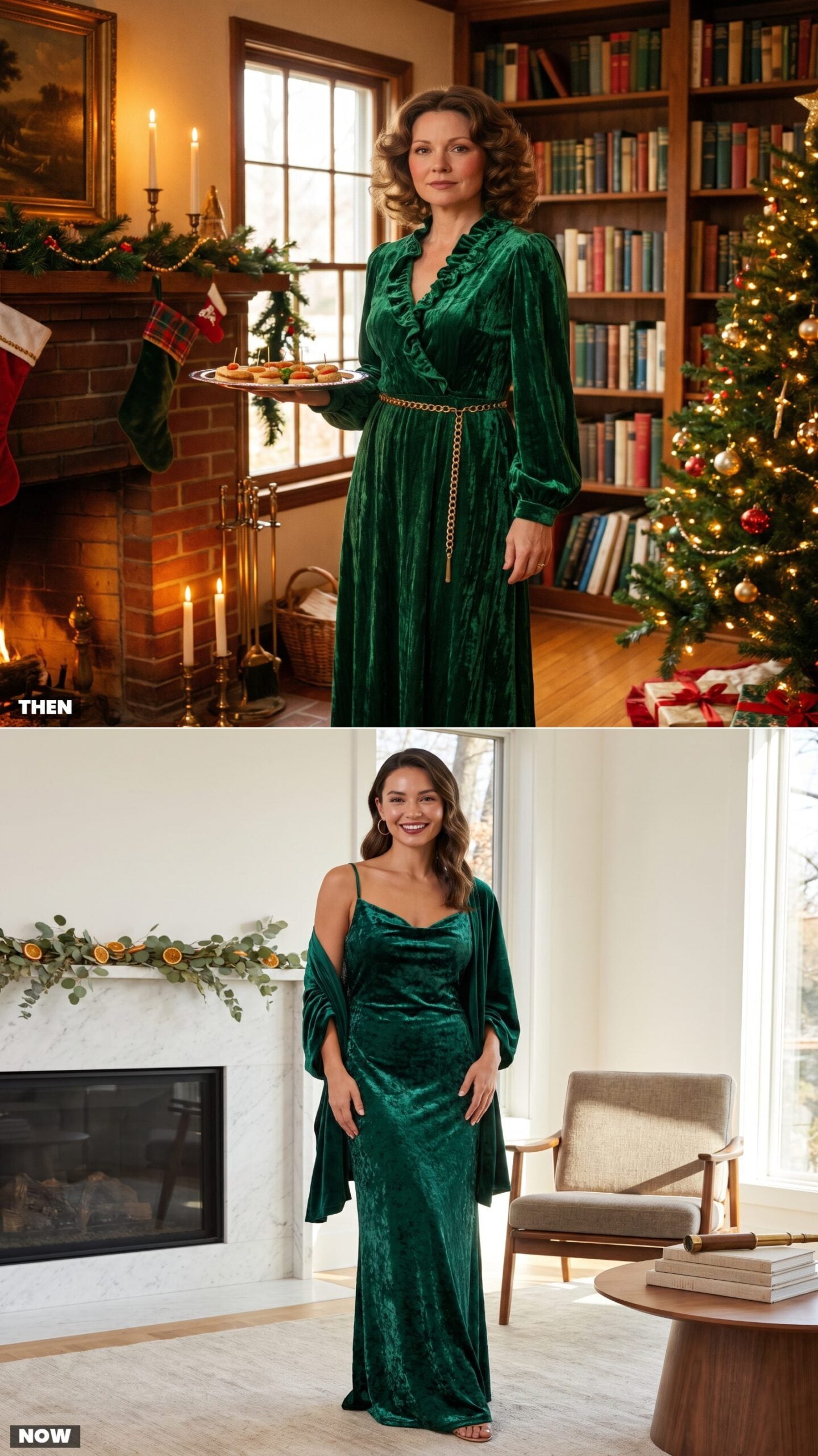 The Emerald Velvet Hostess Dress