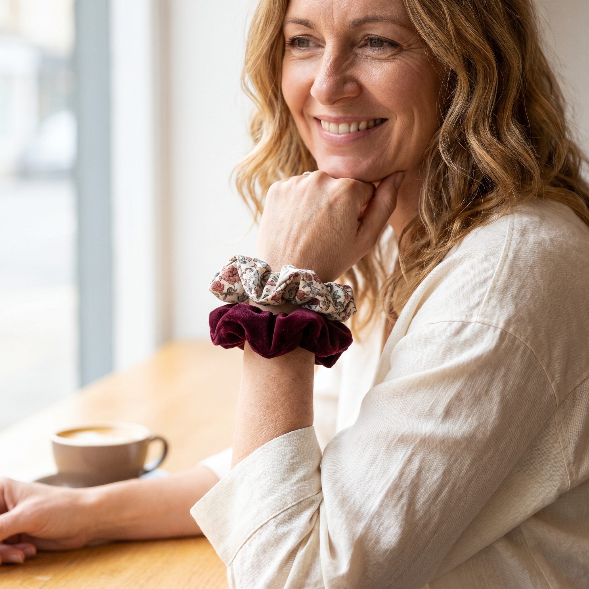 The Fabric Scrunchie Worn on the Wrist as an Accessory