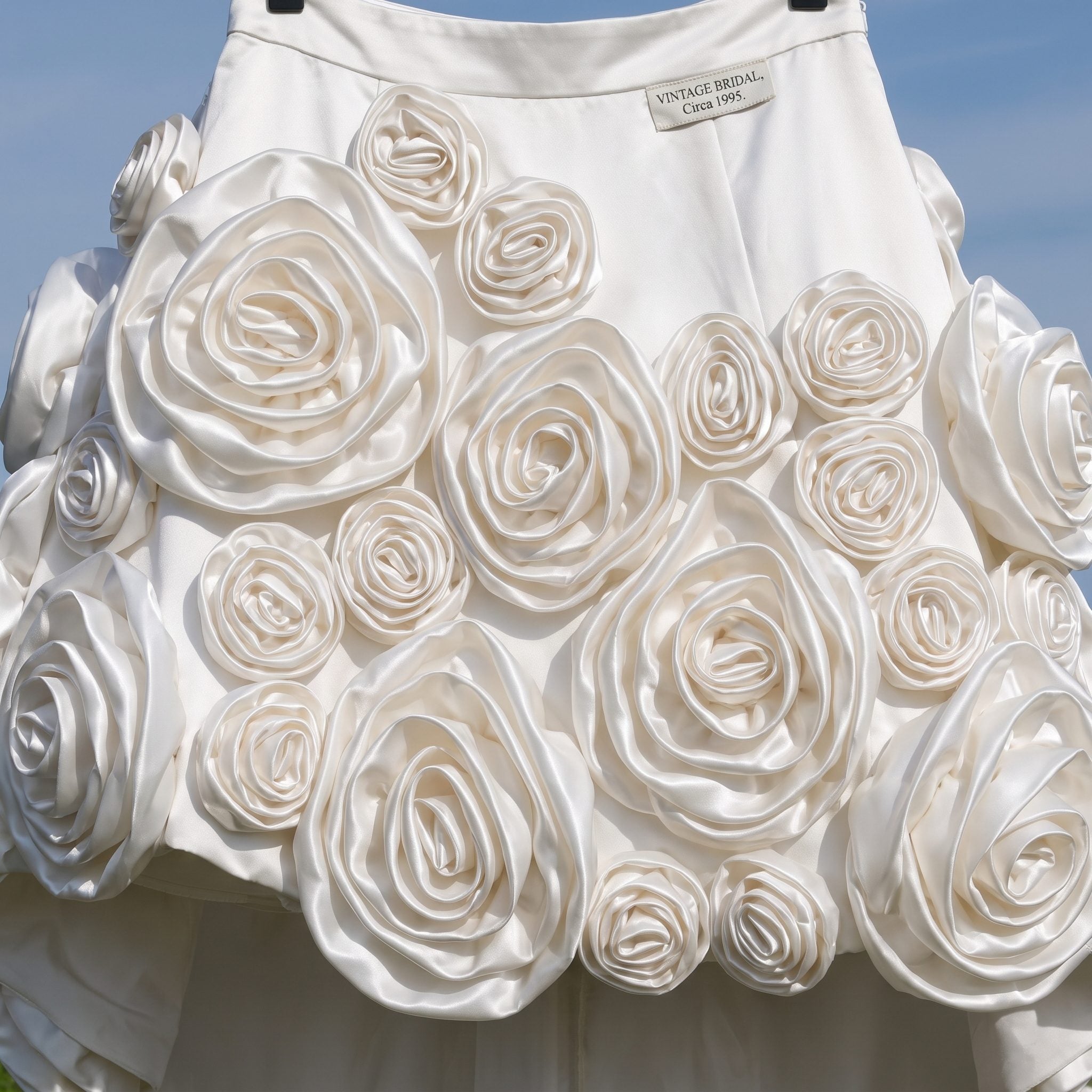 Giant Fabric Roses Blooming Off the Skirt
