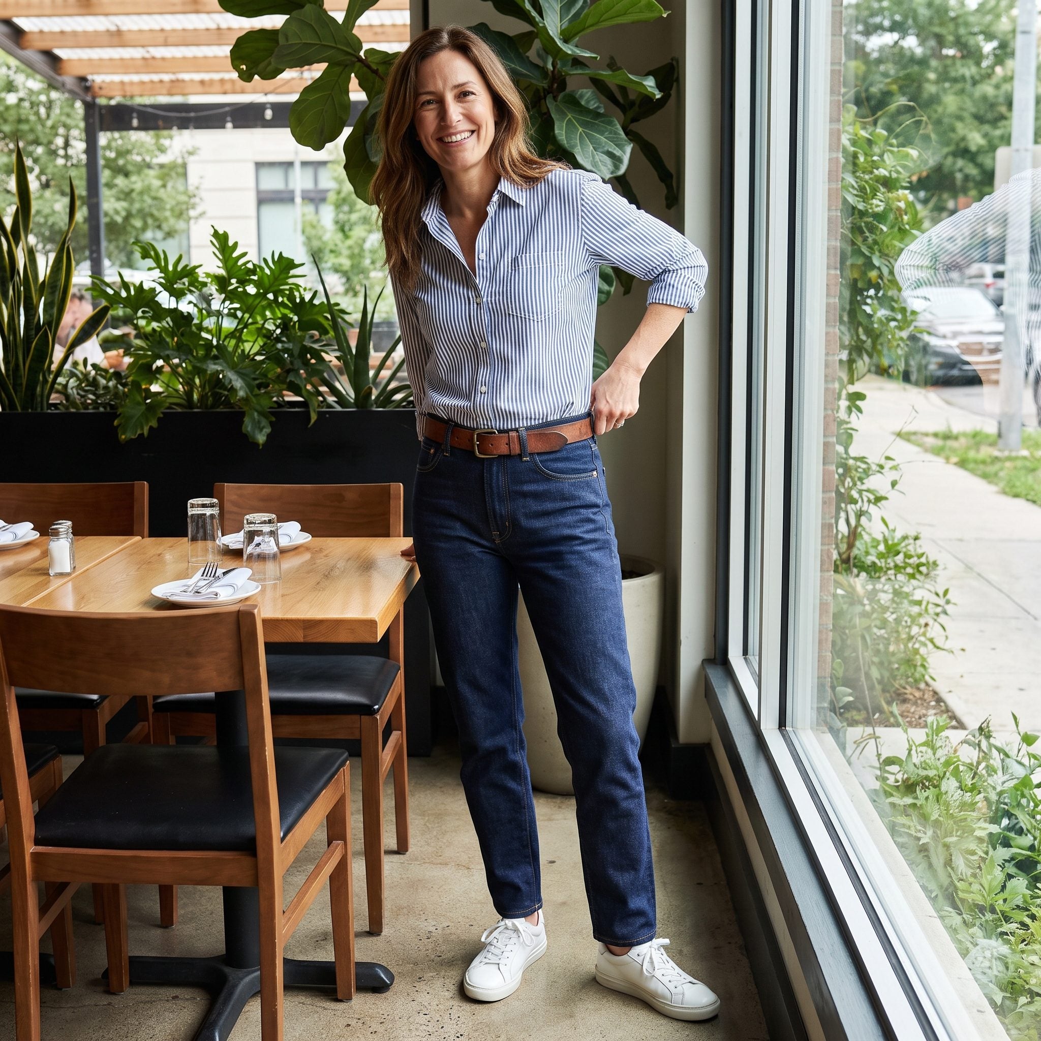 High-Rise Jeans With a Waistband Like a Fence Post