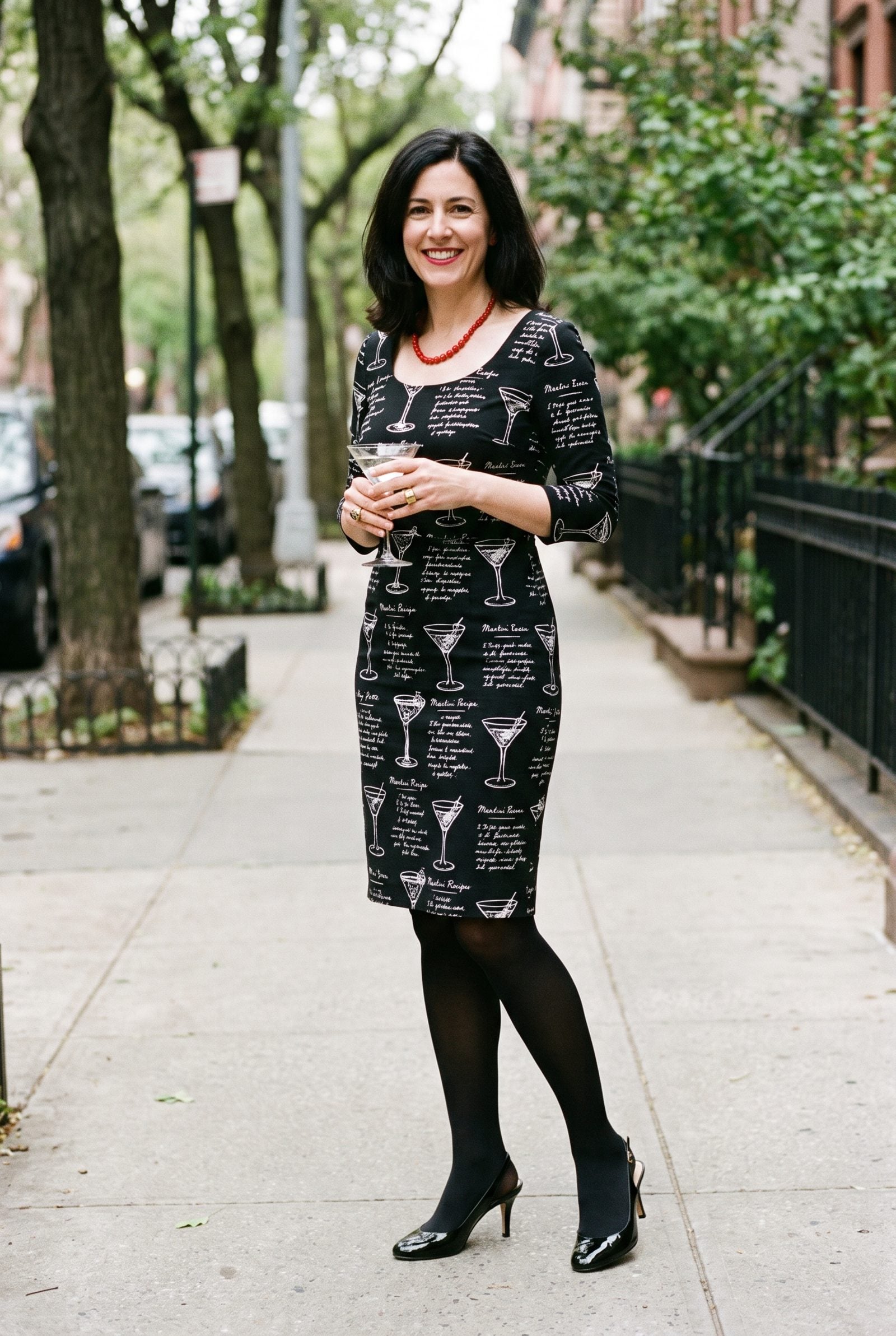 The Holiday Dress Printed With Actual Martini Recipes