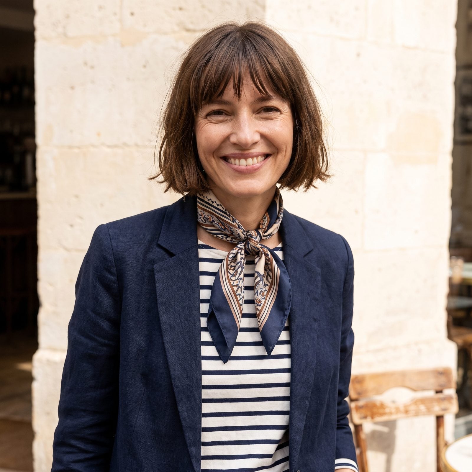Jaw-Length French Bob With Wispy Bangs