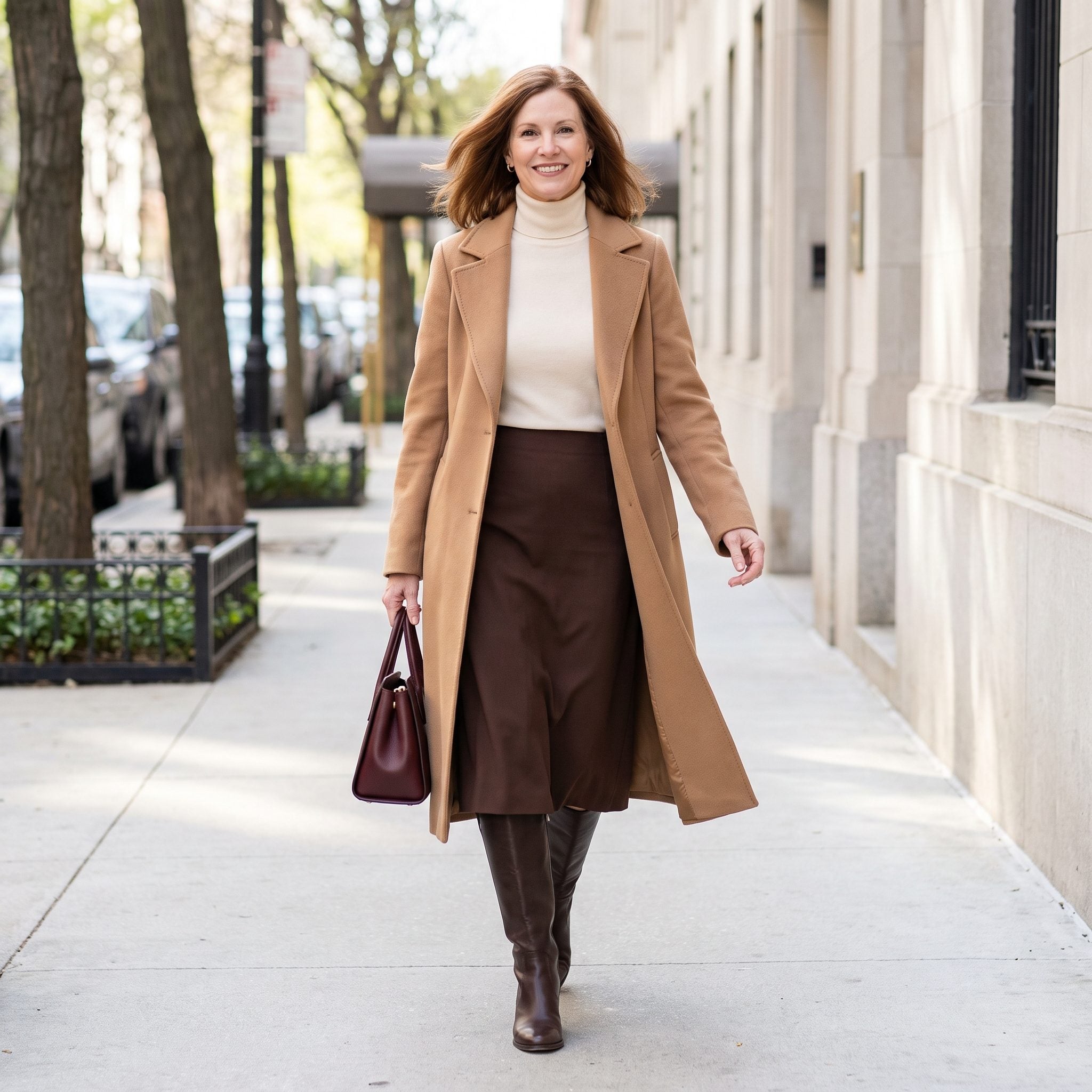 Keep Long Coat and Skirt Hemlines Visually Balanced