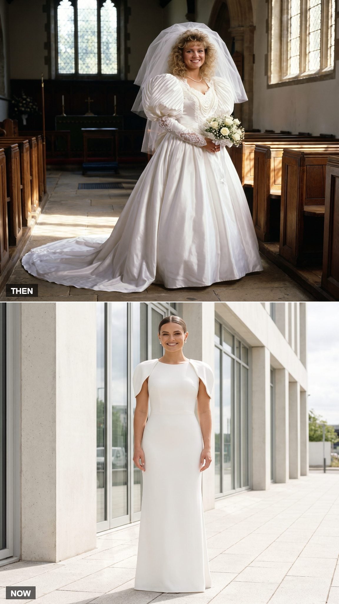 Leg-of-Mutton Sleeve Gown → Sculptural-Sleeve Column