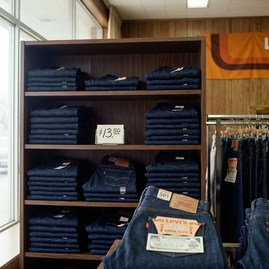 Levi's 501 Shrink-to-Fit: About $13.50 in 1975