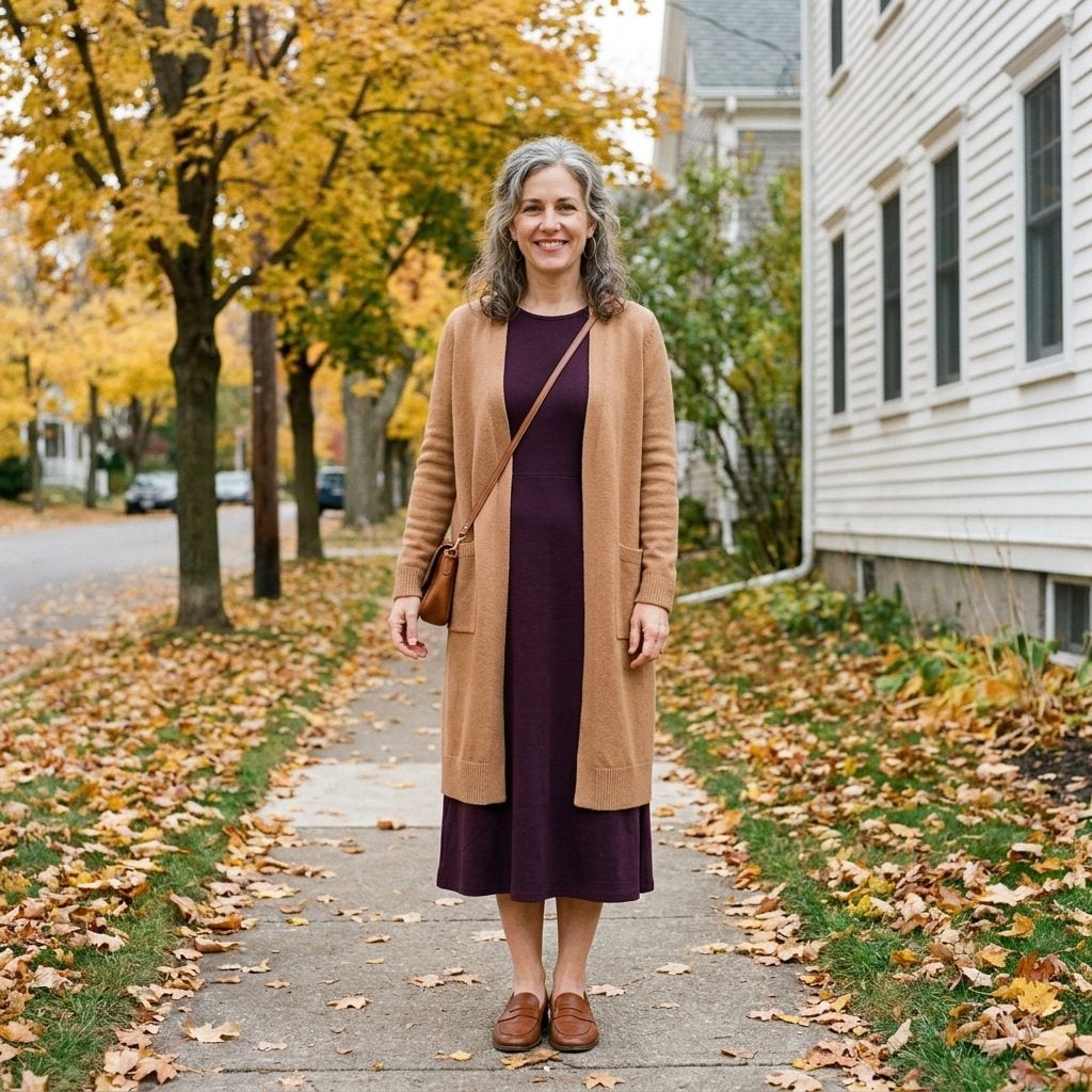 A Long Cardigan Making a Second Competing Hemline