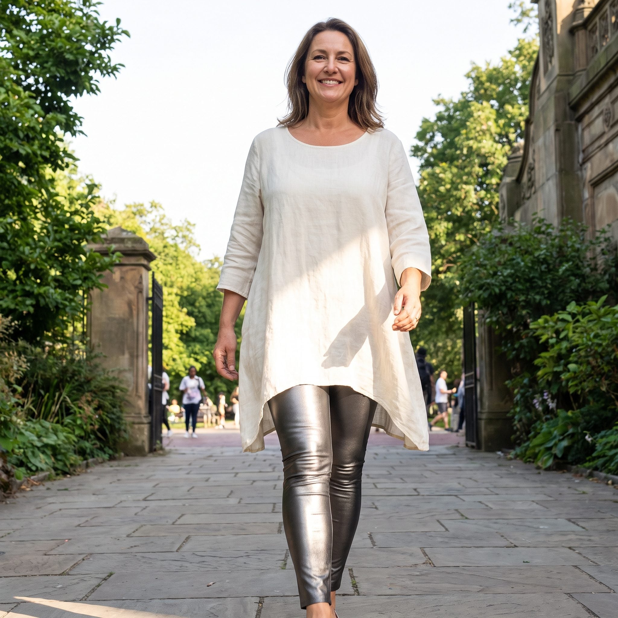 Metallic Leather Leggings
