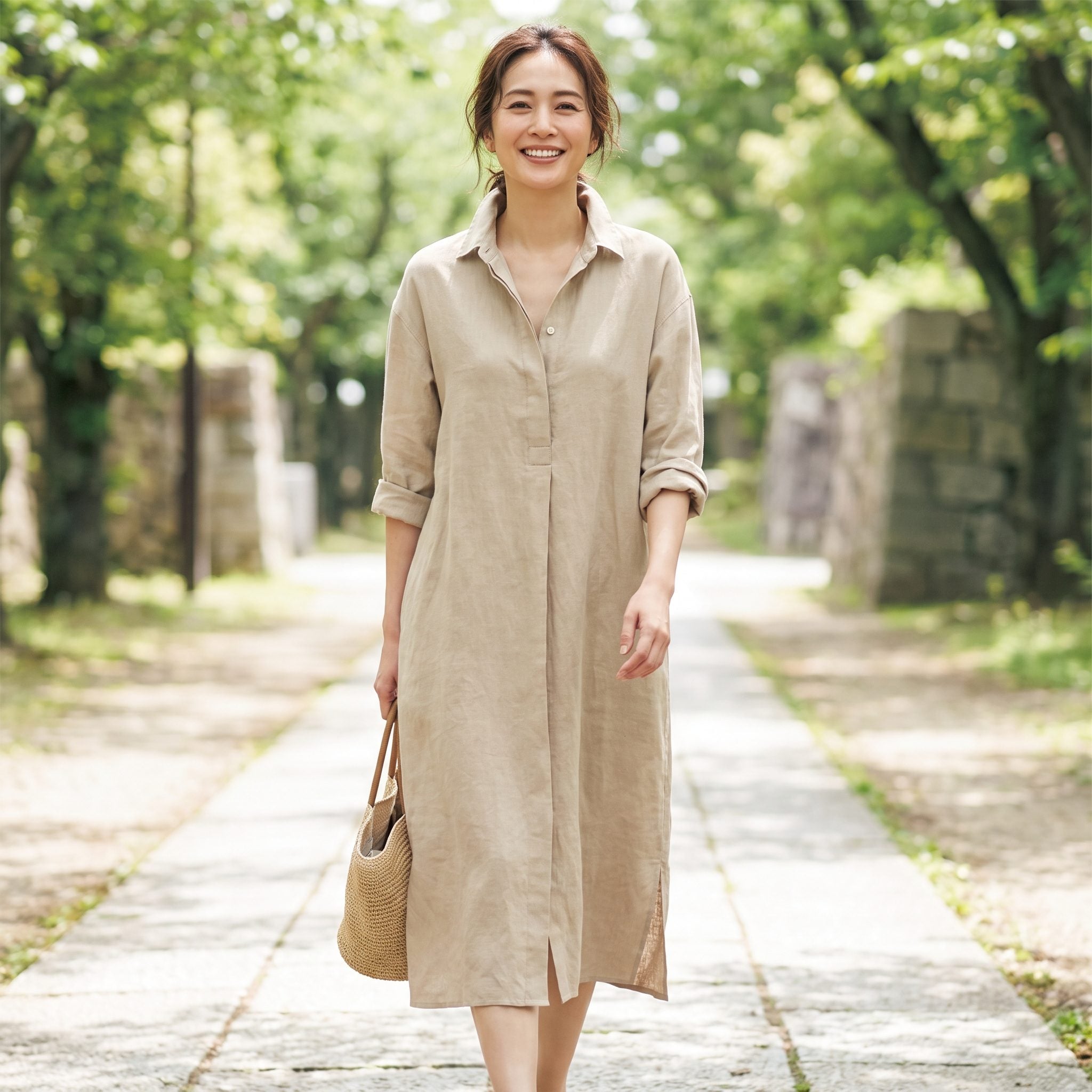 The Midi Shirt Dress That Does Most of the Styling for You