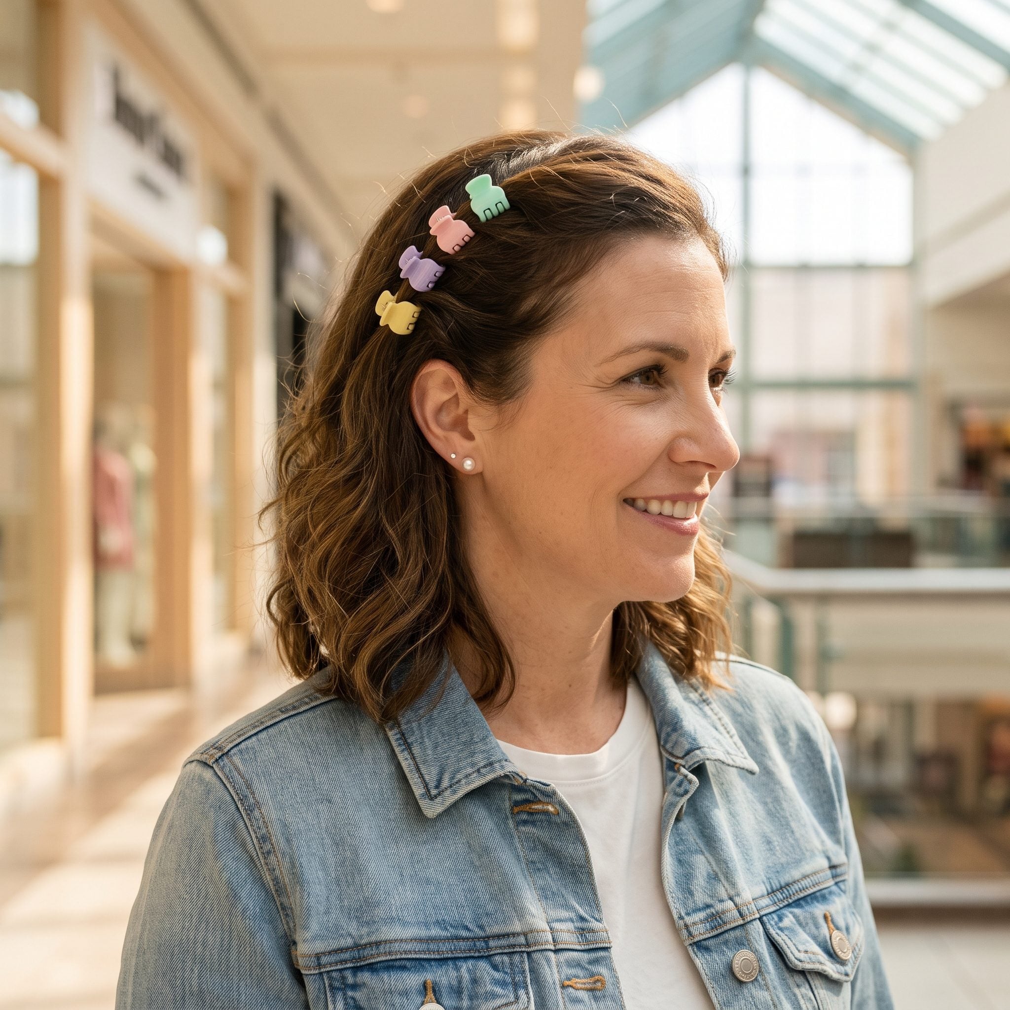 Mini Jaw Clips Clustered Along One Side of Your Head