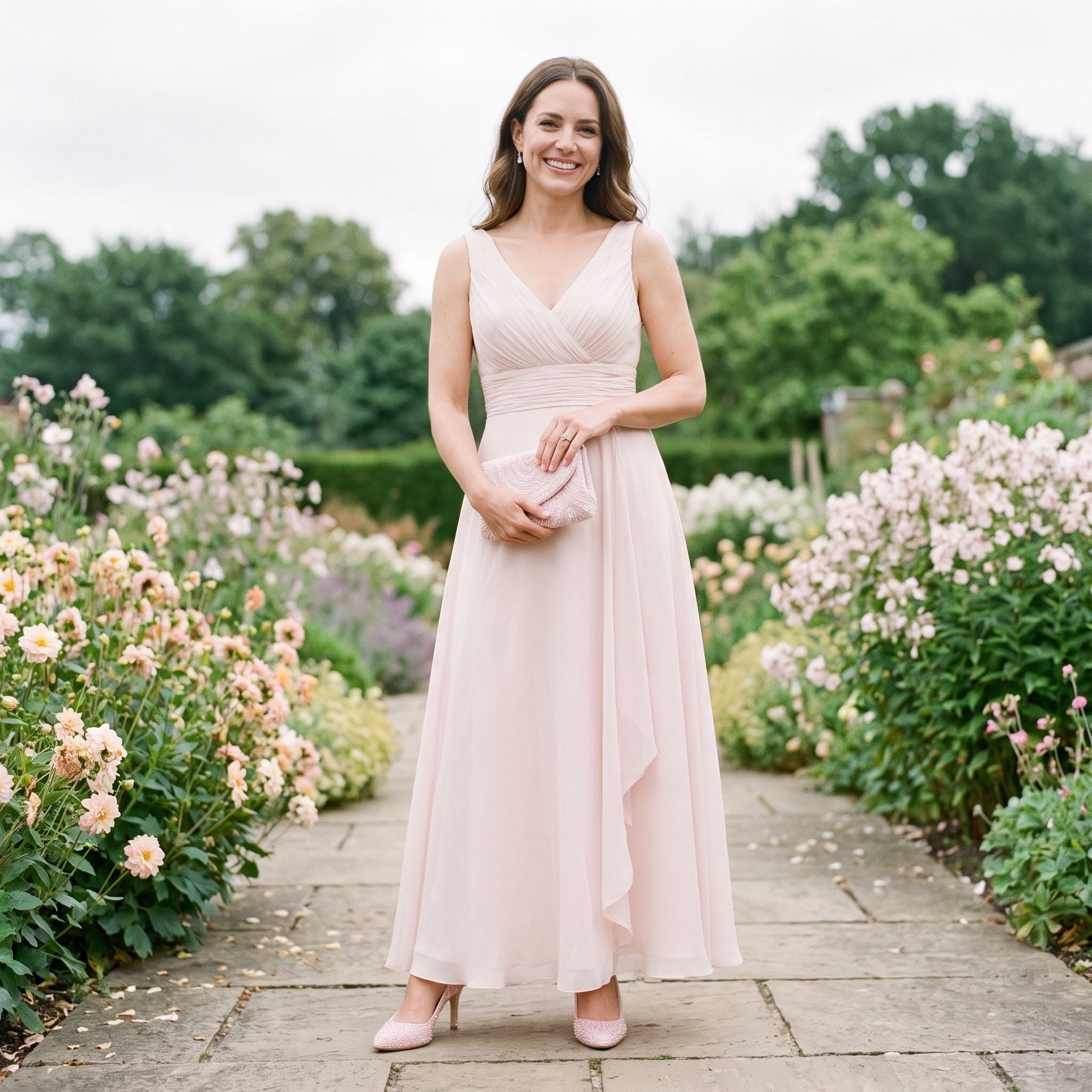 Pastel-Pink Evening Heels With the Pink Beaded Purse That Matched to the Bead