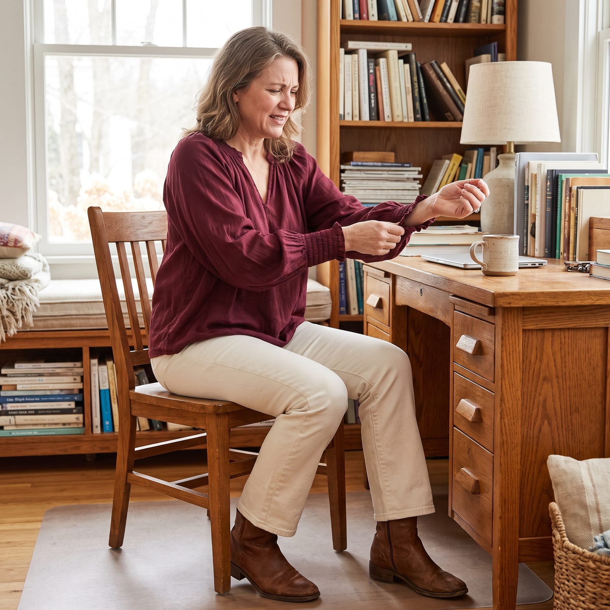 Peasant Blouse With Elastic Cuffs That Dig In