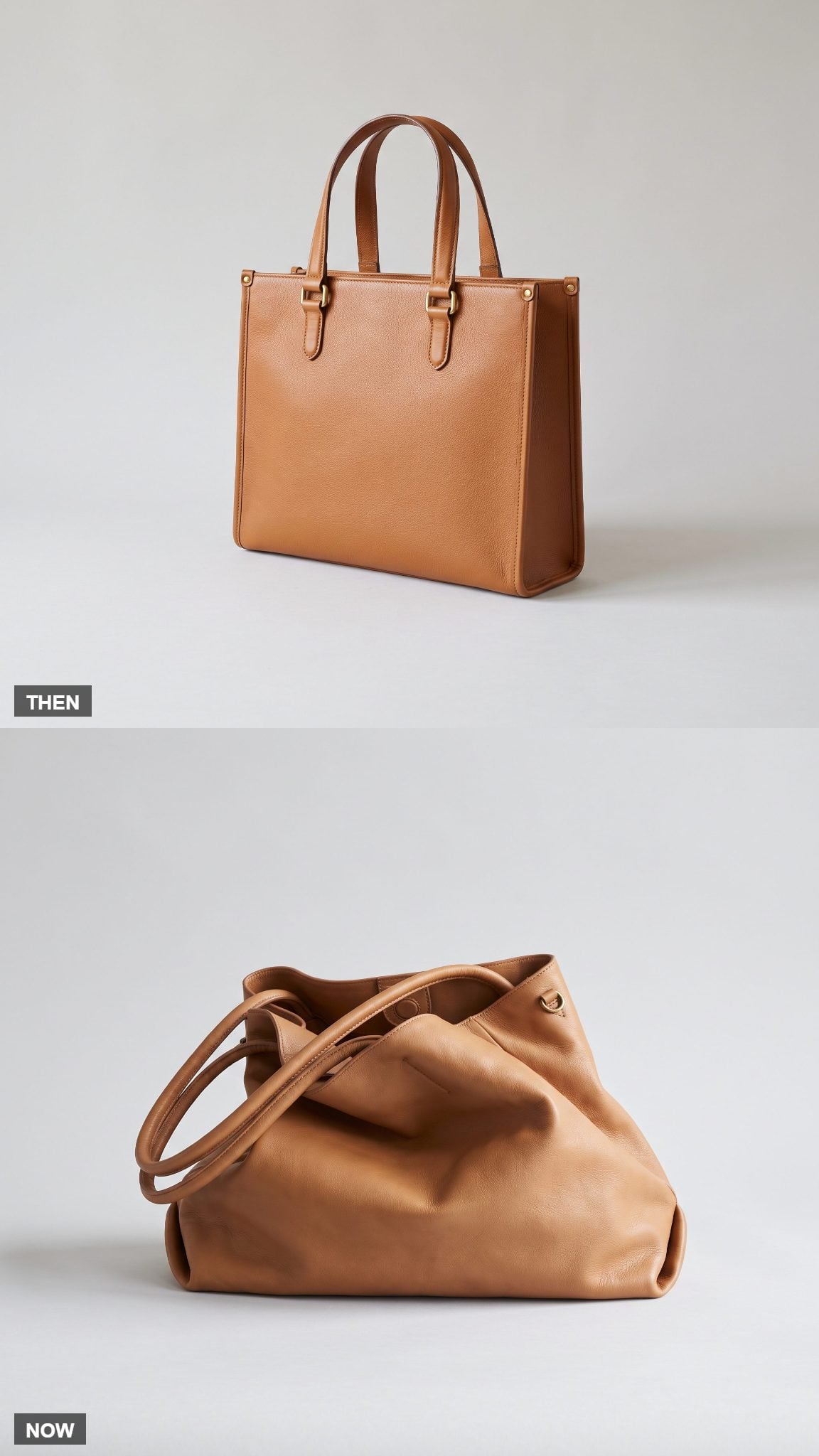 The Rectangular Leather Shopper Loses Its Backbone