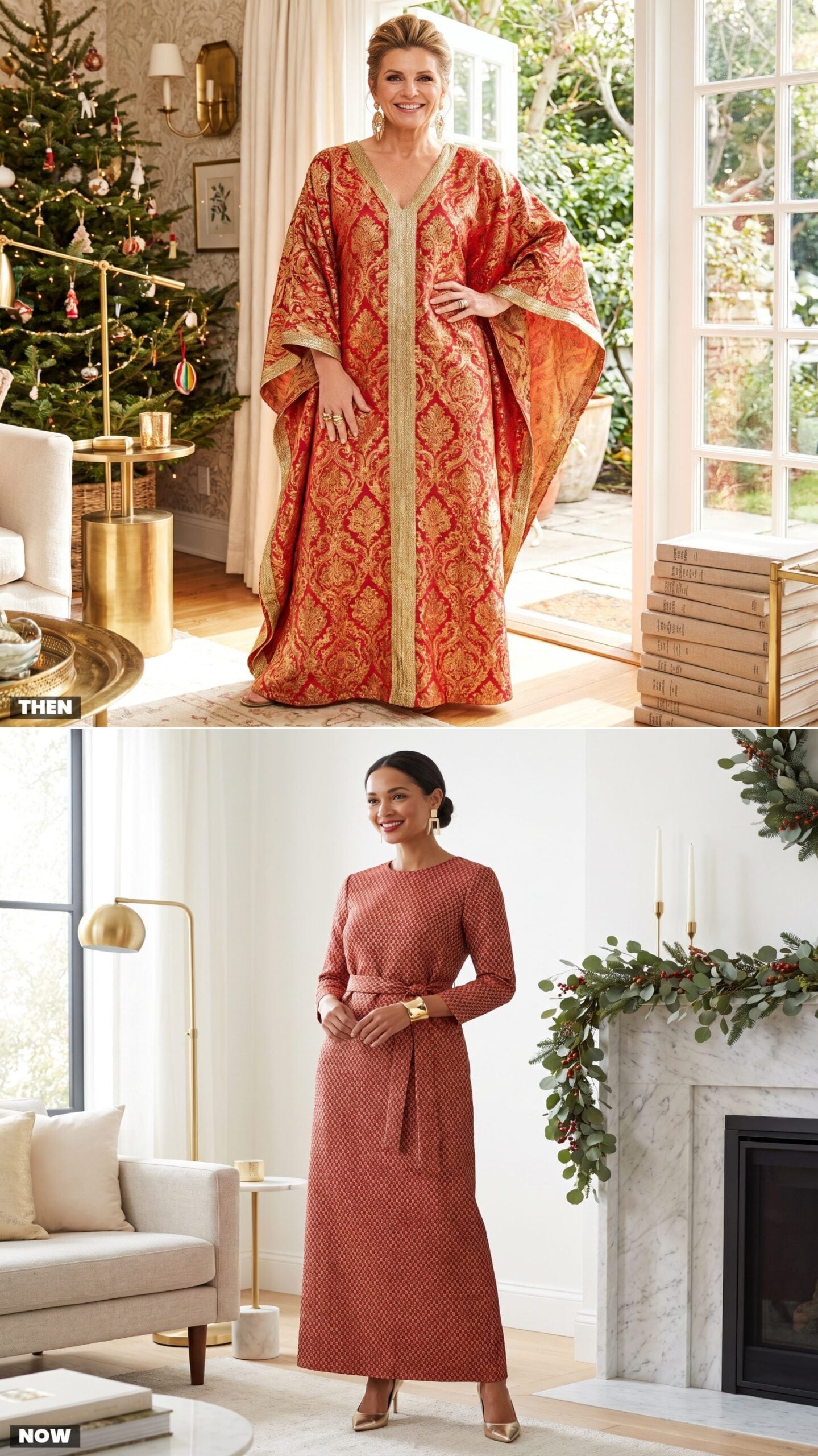 The Red-and-Gold Jacquard Caftan