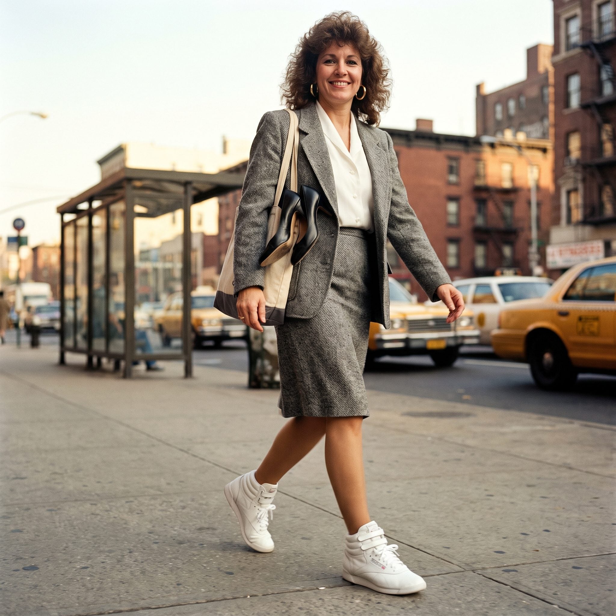 Reebok Freestyles Worn With Your Suit on the Commute, Heels in the Tote