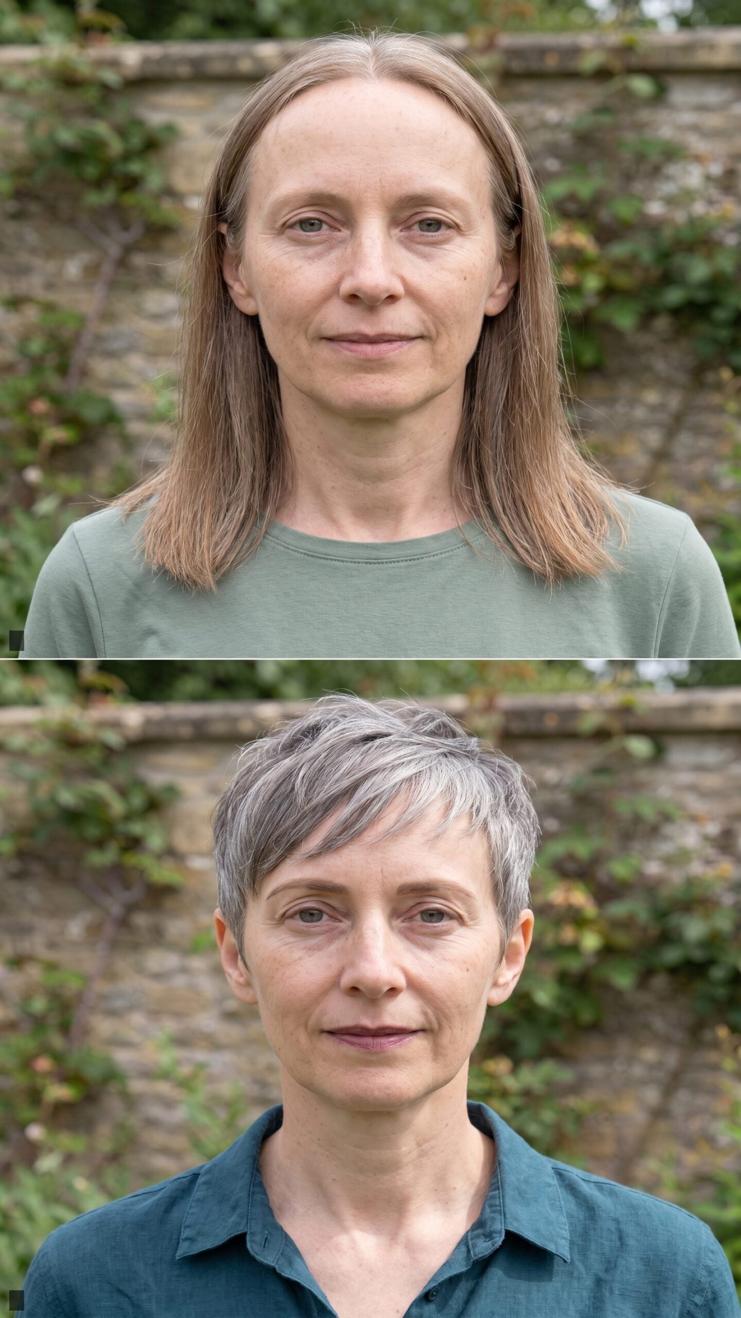 Salt-and-Pepper Textured Crop with Longer Fringe and Matte Finish