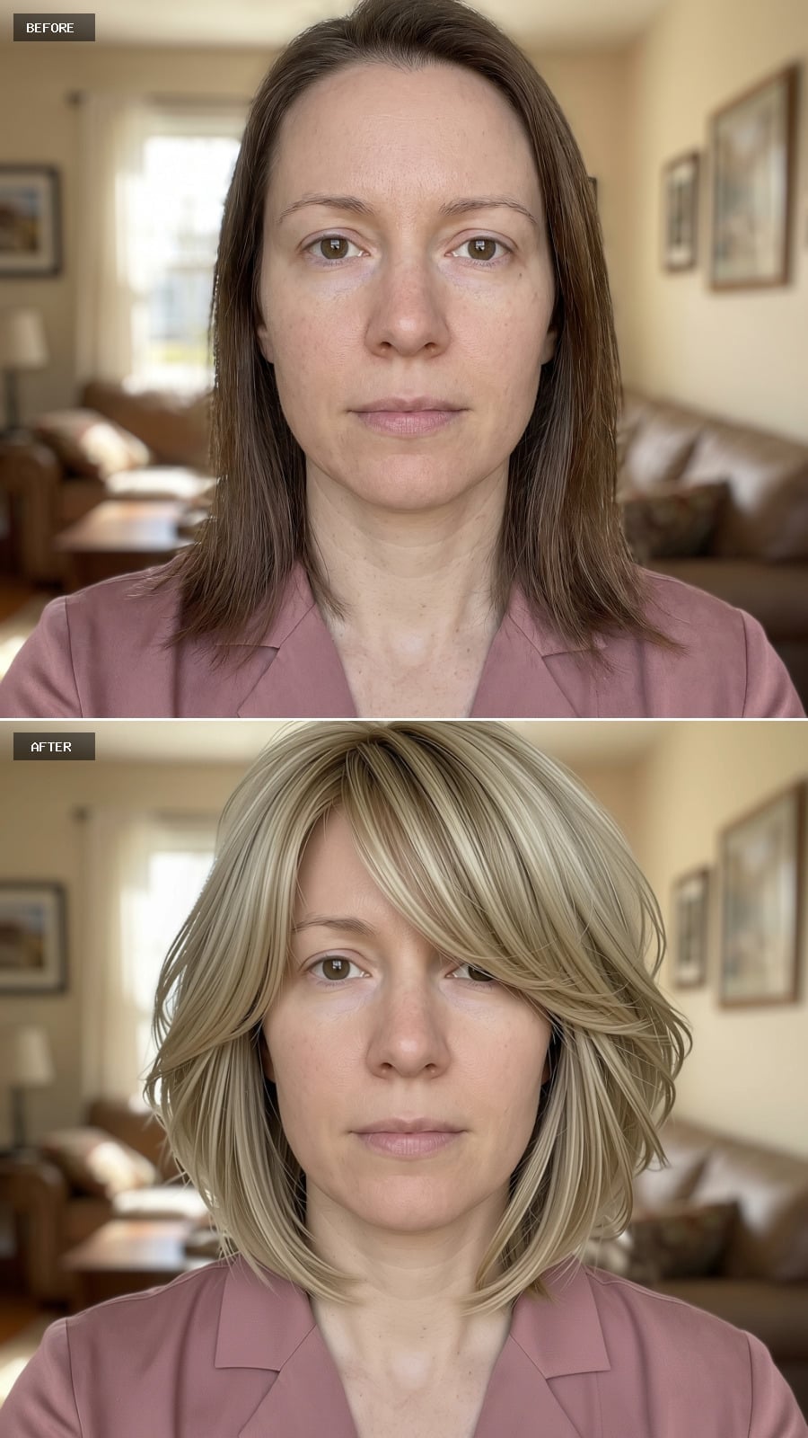 Cool Blonde with Swept Layers