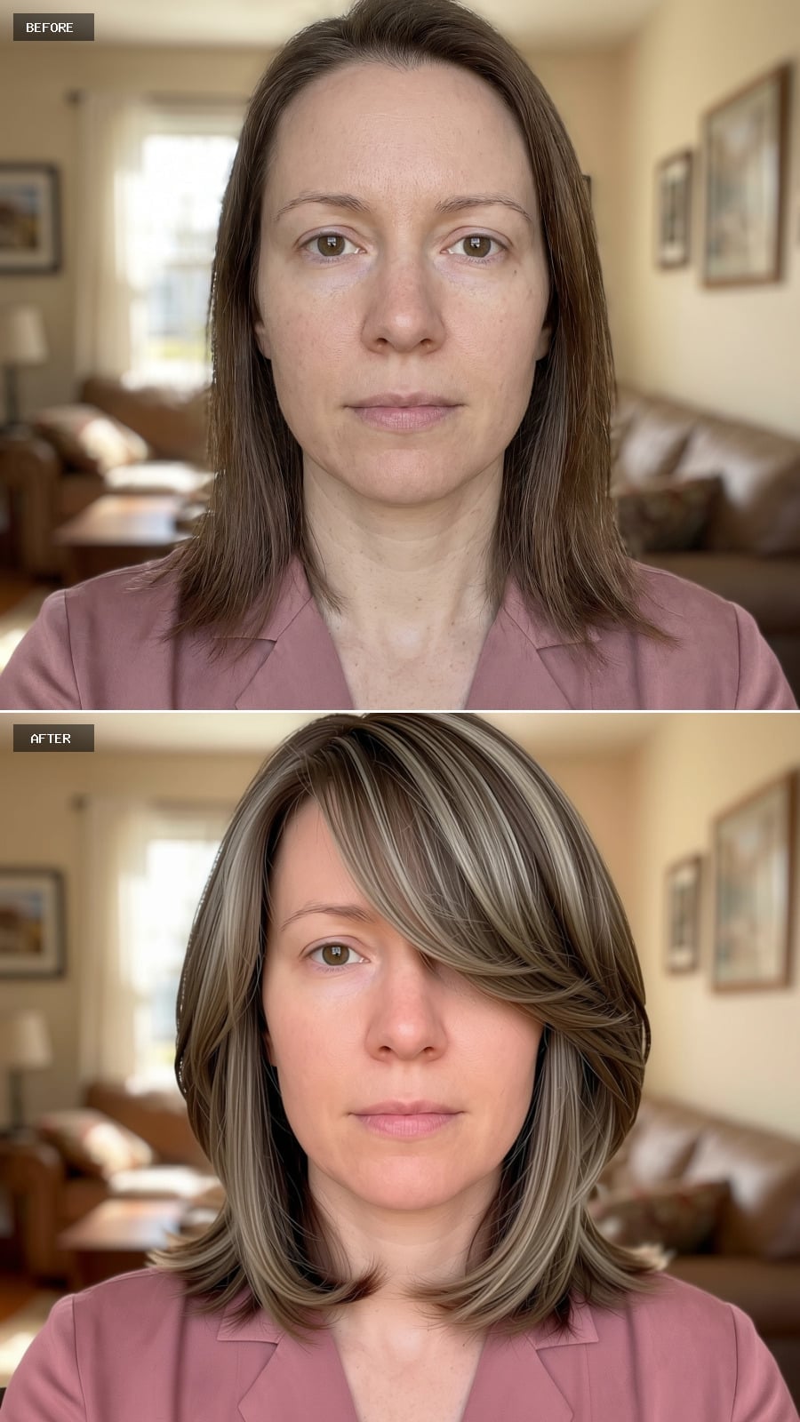 Platinum and Ash Highlights on a Jaw-Length Bob
