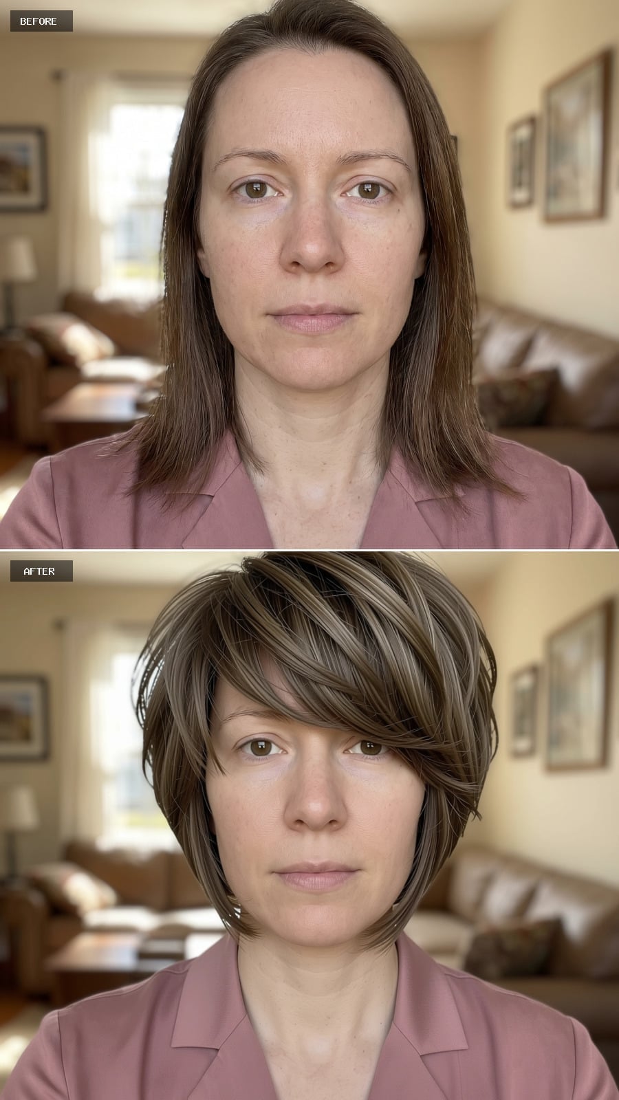 Side-Swept Layers with Warm Ash Highlights