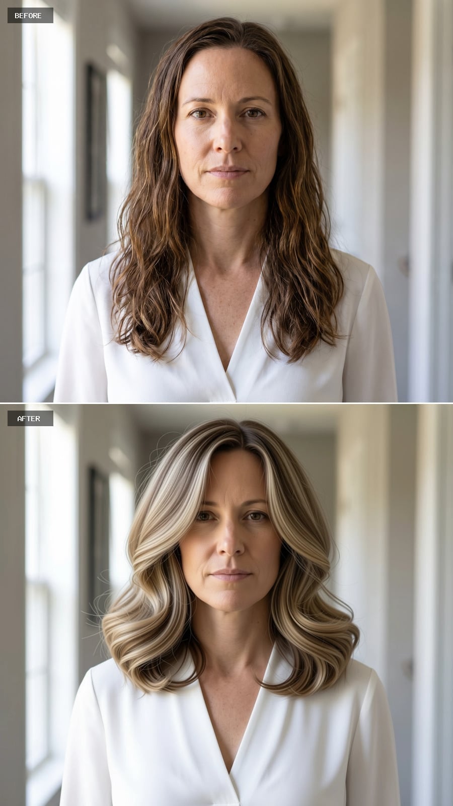 Cool highlighted waves with fullness through the shoulder line