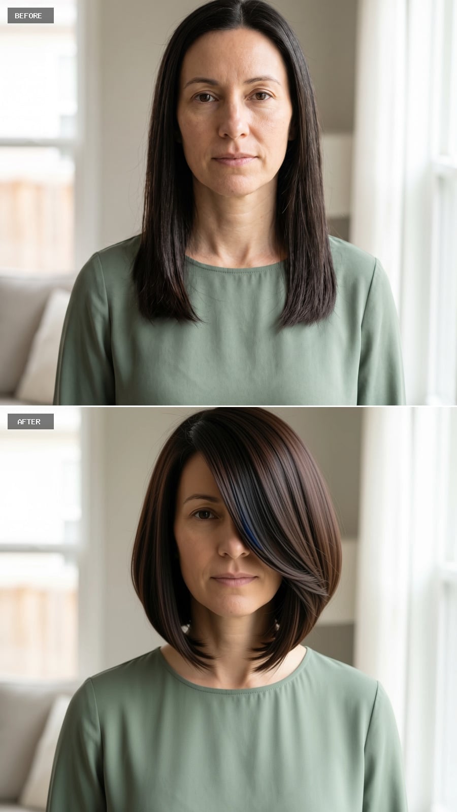 Chocolate Bob With a Side Sweep Proves Short Can Still Feel Like Plenty