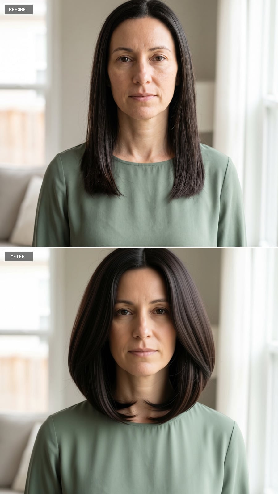 Collarbone-Length Bob That Gives a Long Face a Place to Land