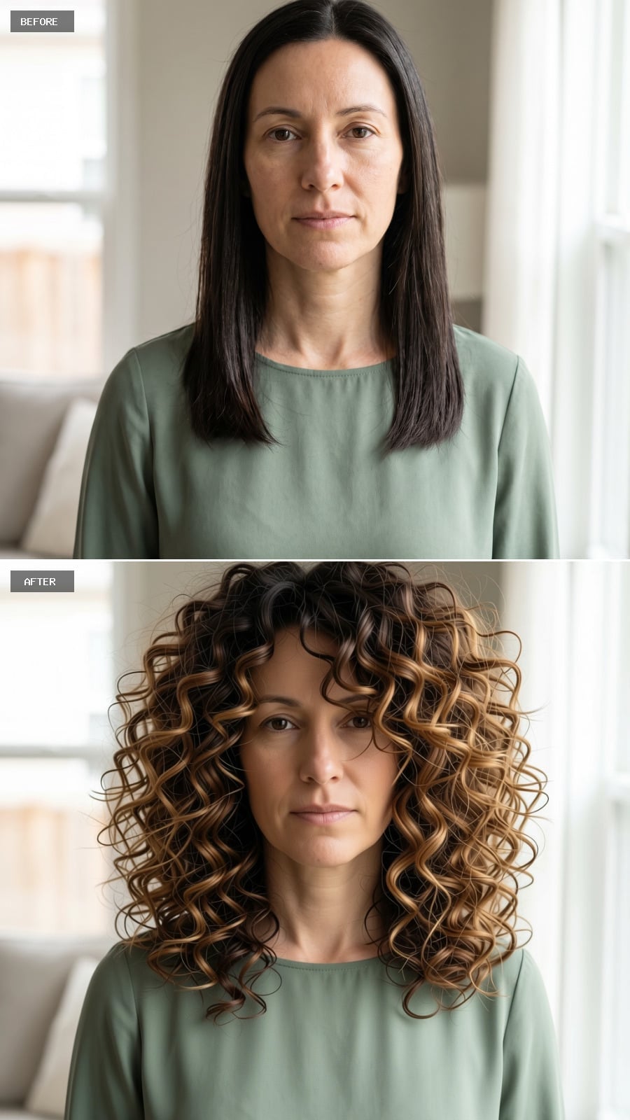 Curls That Widen on Purpose Give a Long Face Exactly the Horizontal It Needed