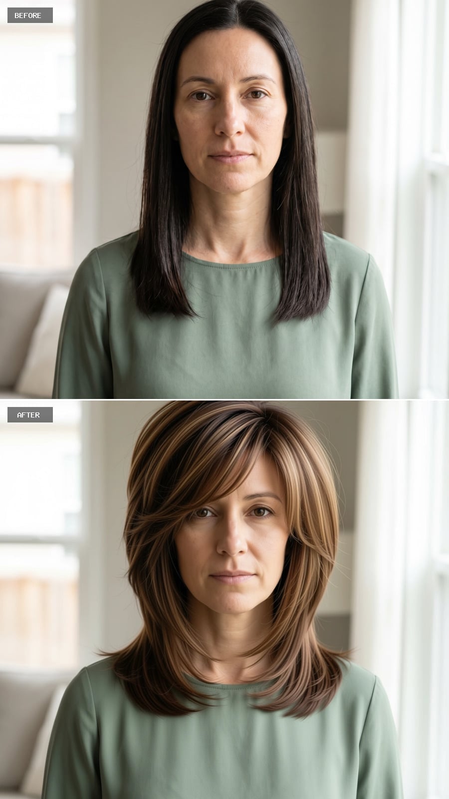 Highlights Placed for Width Turn a Long Face Into a Balanced One