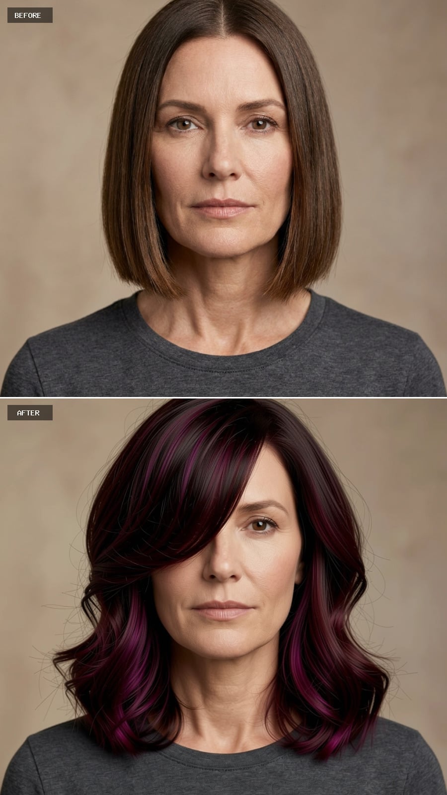 Dark plum waves with magenta highlights