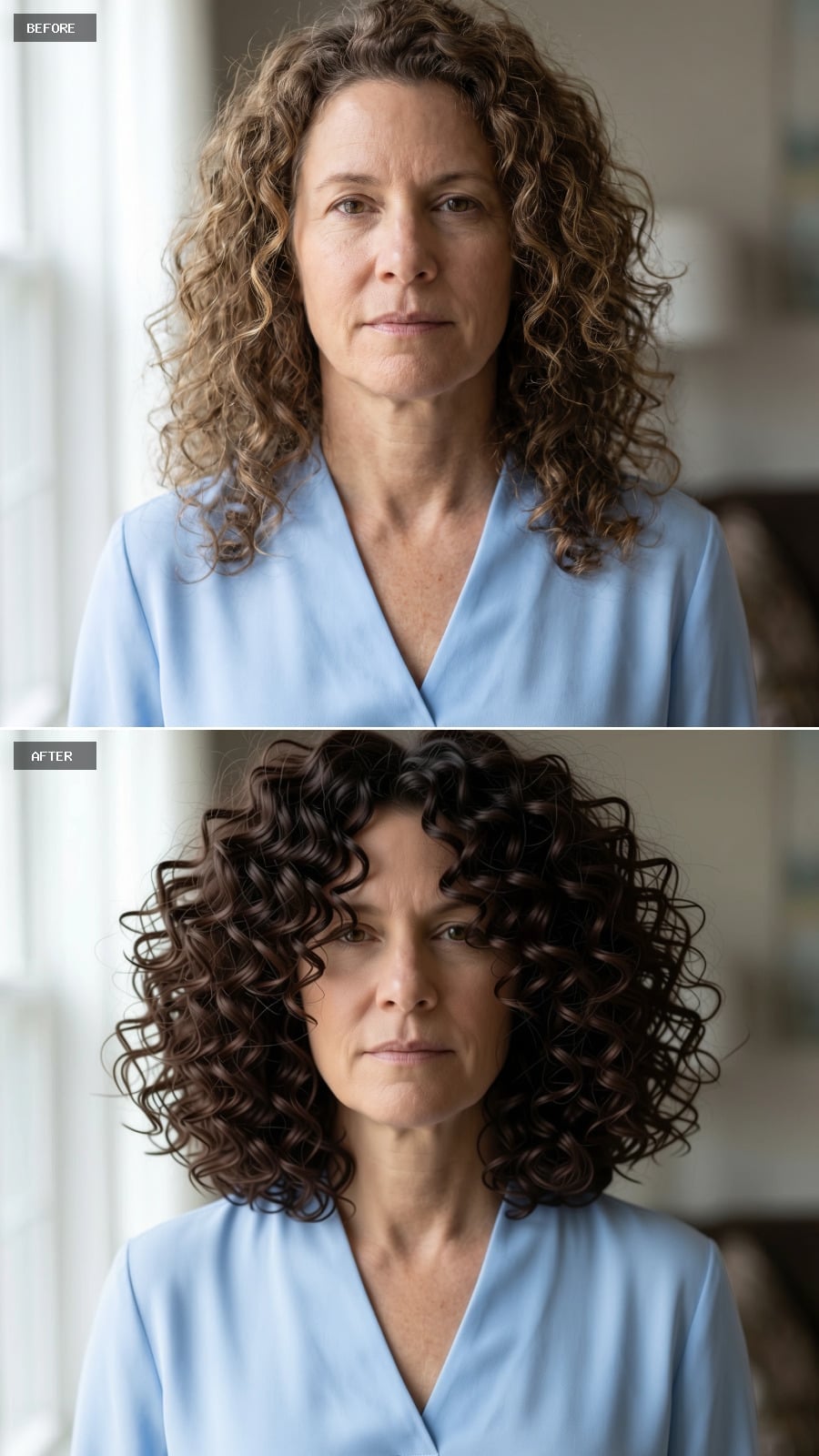 Full dark chocolate brown curls