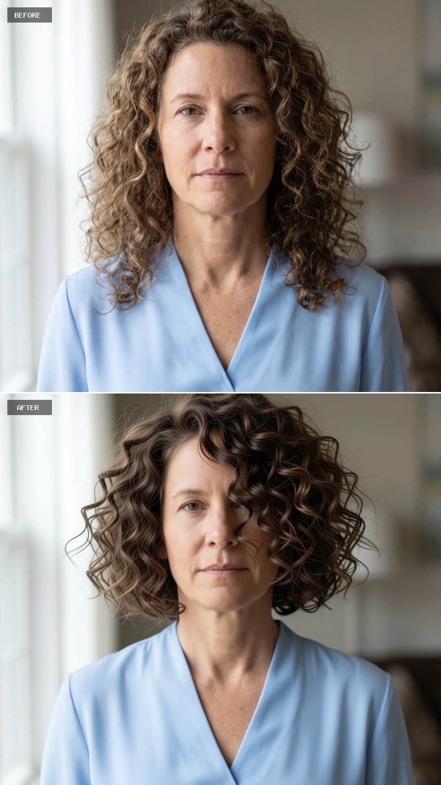 Short rich brunette curls