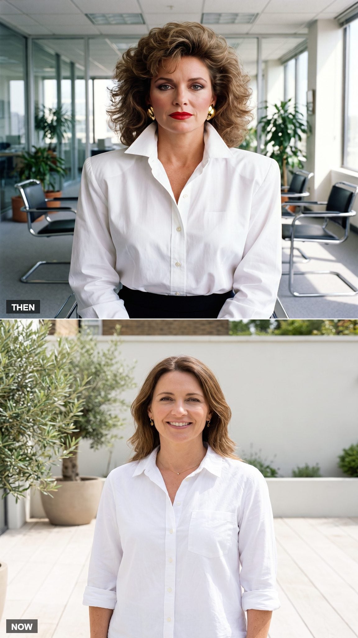 The Shoulder Pad Era of the White Shirt