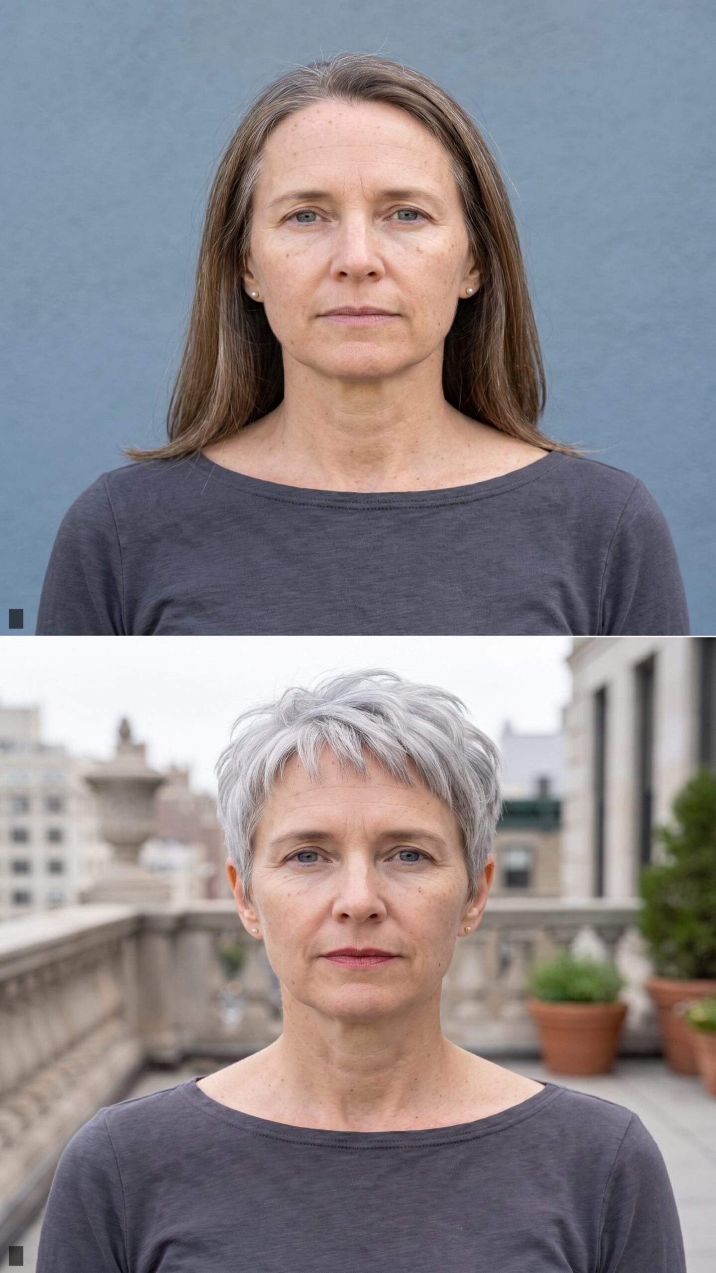 Silver Pixie with Piecey Micro Fringe and Tapered Nape