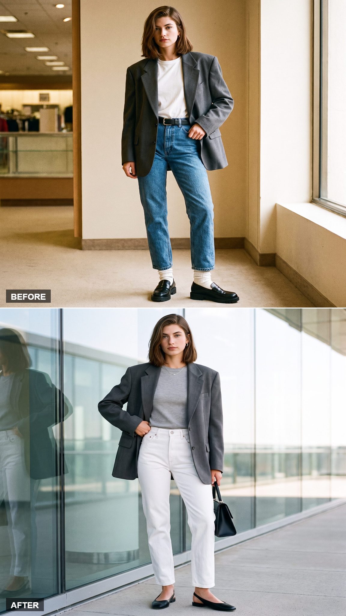 Soft Gray and White Denim for a Lighter Read