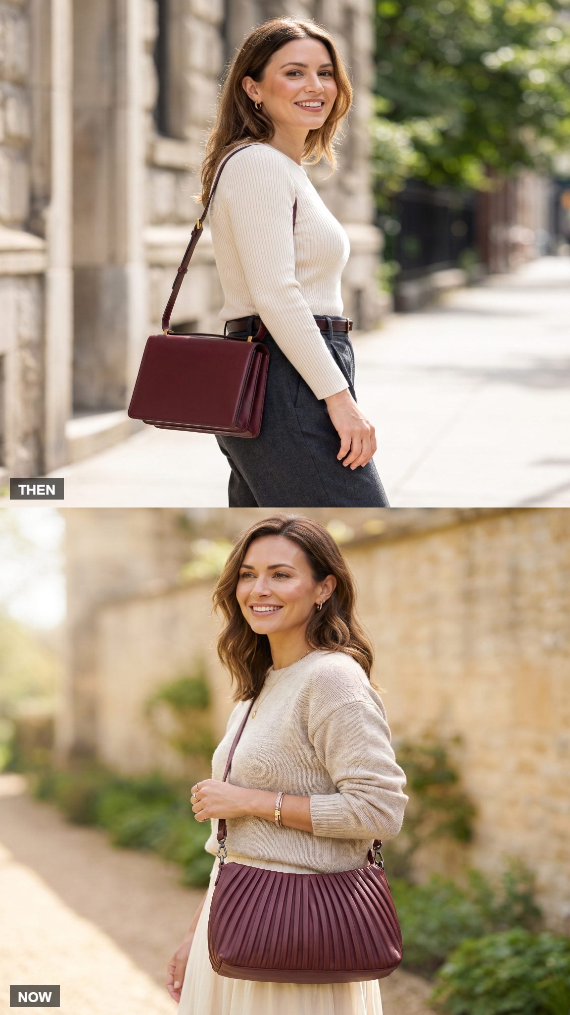 The Structured Gusseted Shoulder Bag Trades Corners for Pleats