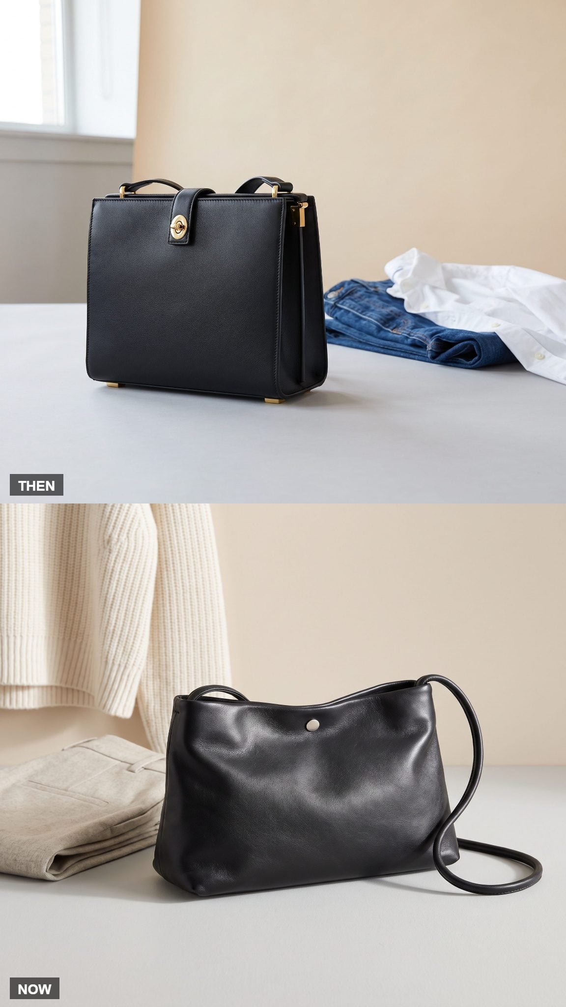 The Structured Rectangular Shoulder Bag Learns to Slouch