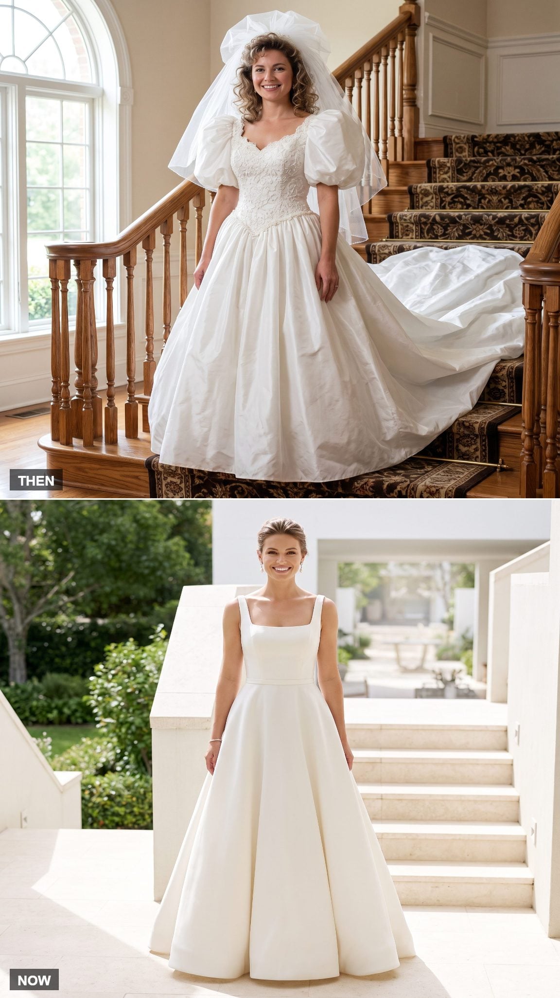 Taffeta Princess Ball Gown → Structured Mikado A-Line