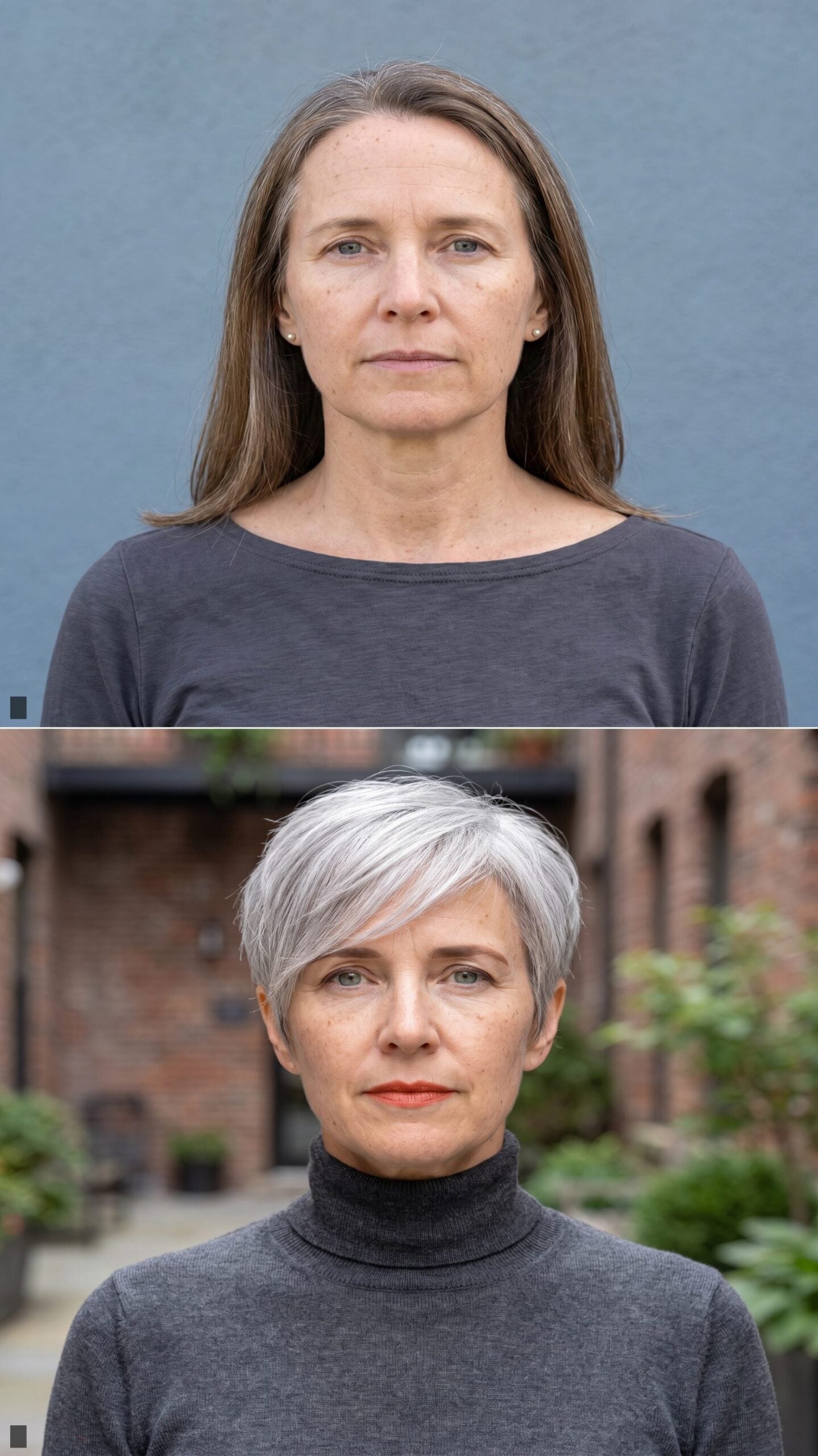 Textured Silver Pixie with a Long Side-Swept Fringe