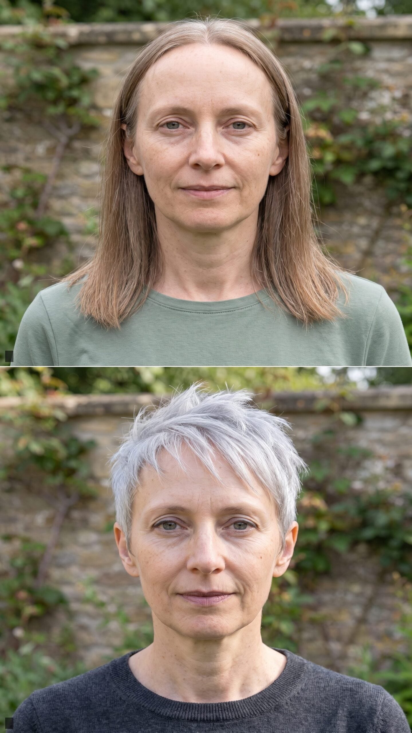 Textured Silver Pixie with Piece-y Crown and Tapered Nape