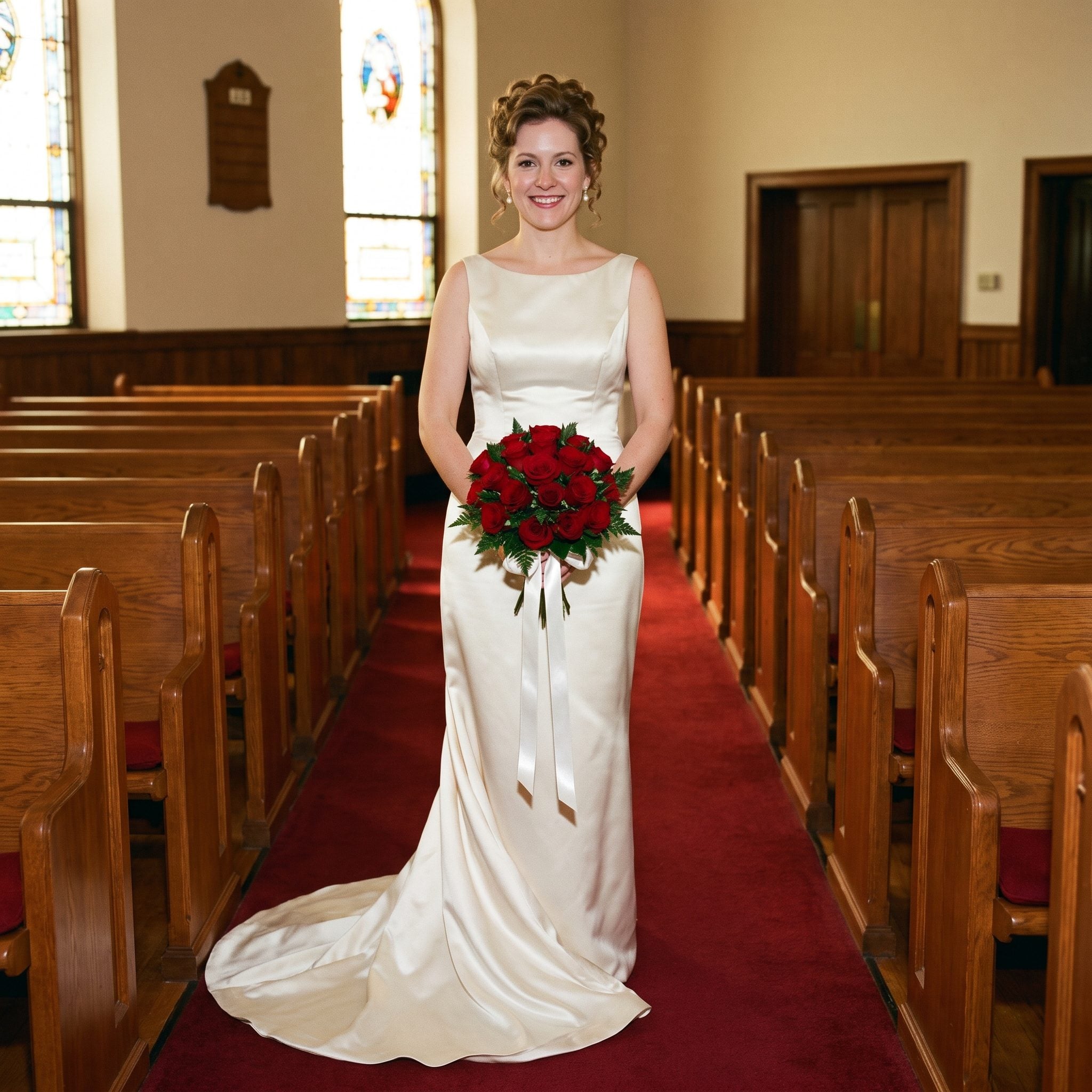 The Tight Round Bouquet of Deep Red Roses, Wrapped Like a Fist