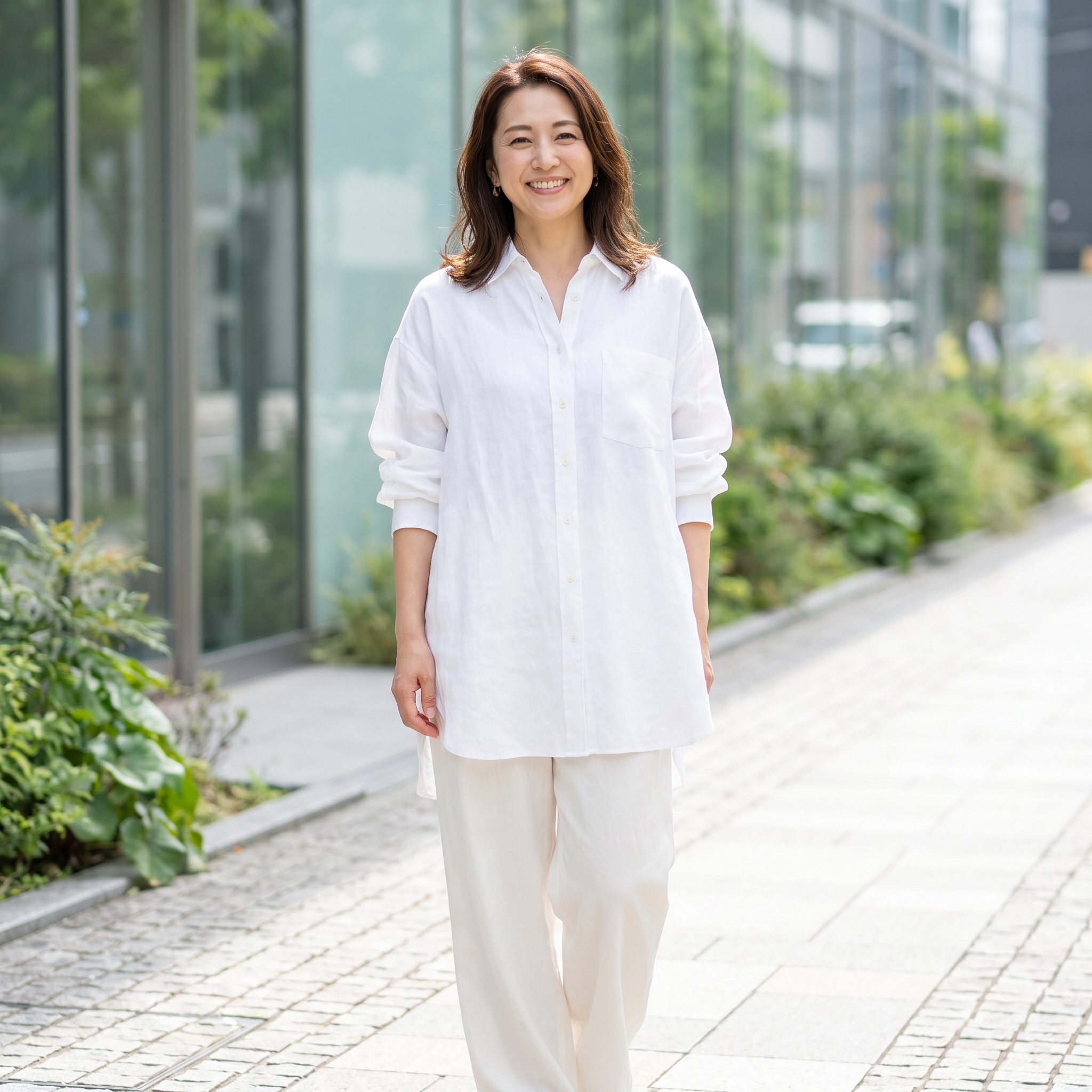 Contemporary white shirt demonstrating modern styling and proportions