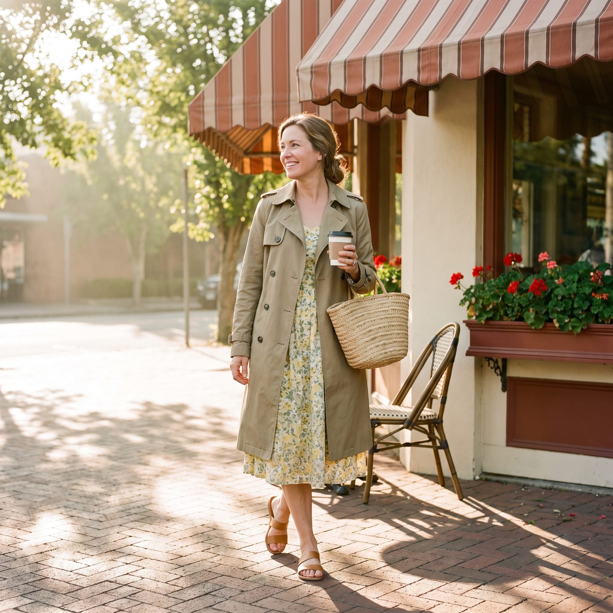 Trench Over a Sundress and Sandals for the In-Between Weather Nobody Dresses For