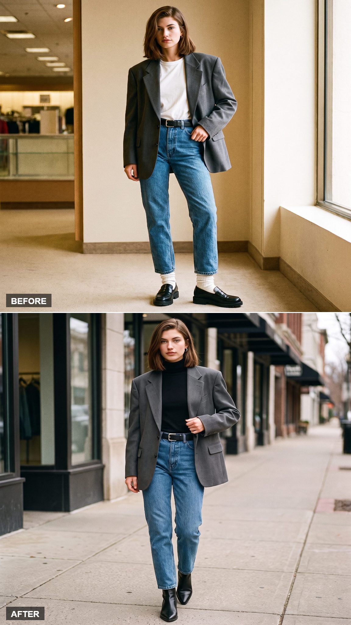 Turtleneck and Jeans, the Off-Duty Uniform