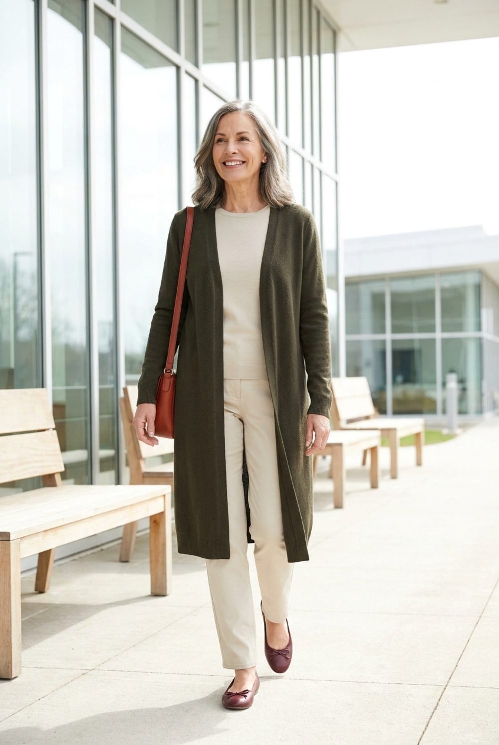 Wear the Outer Layer Open to Create Vertical Lines